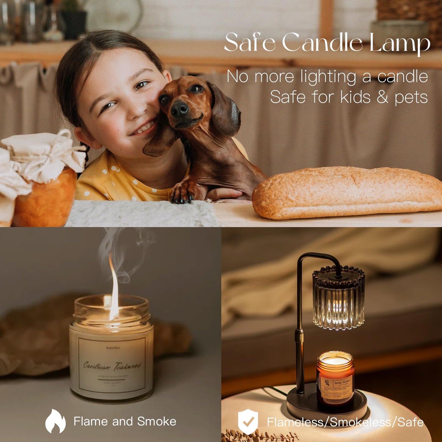 Candeldo Candle Warmer Lamp with Timer: Black Wax Melt Warmer