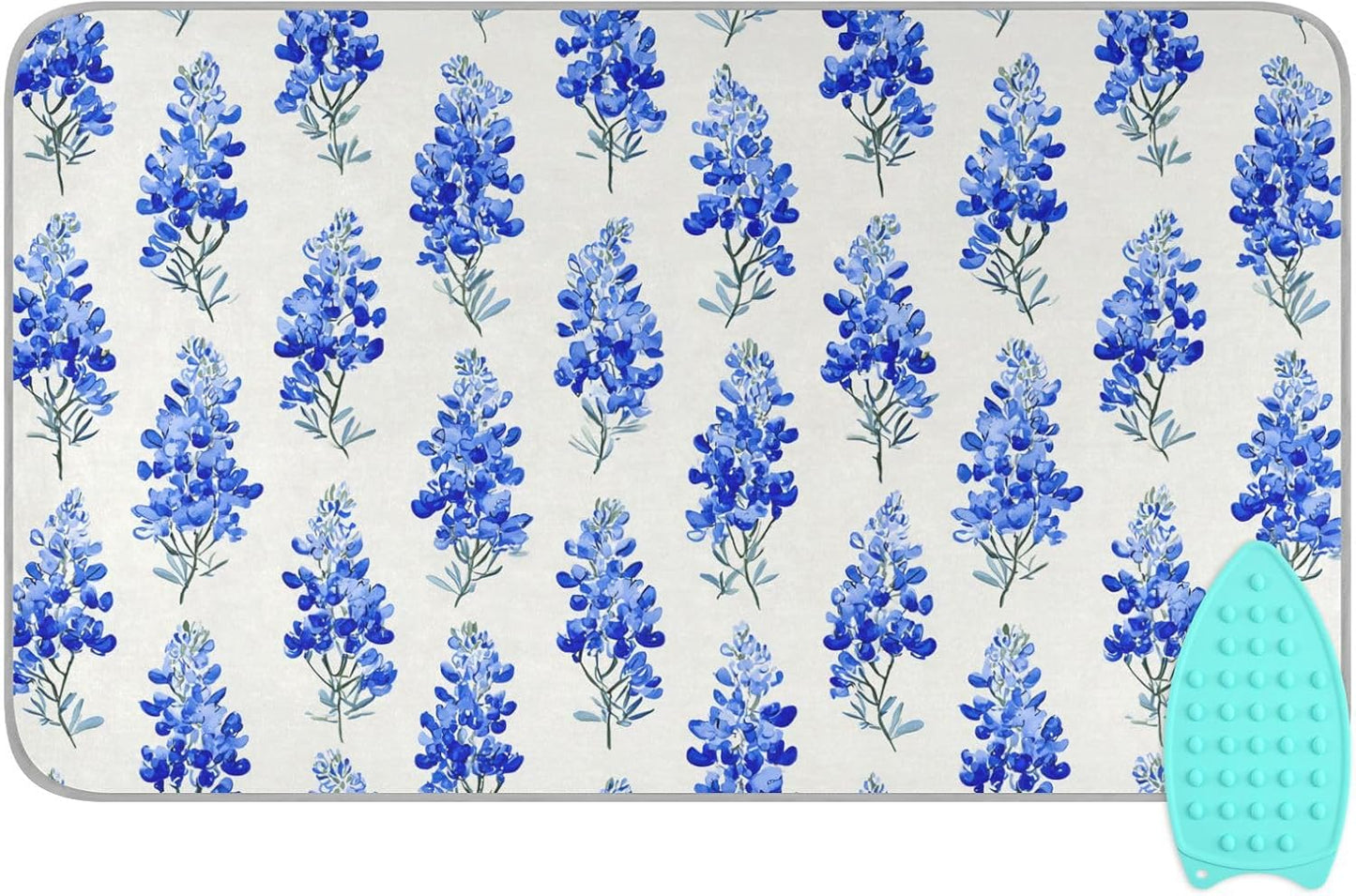 Watercolor Bluebonnets Ironing Mat for Table top Portable Ironing Pad Blanket for Washer Dryer Countertop Travel
