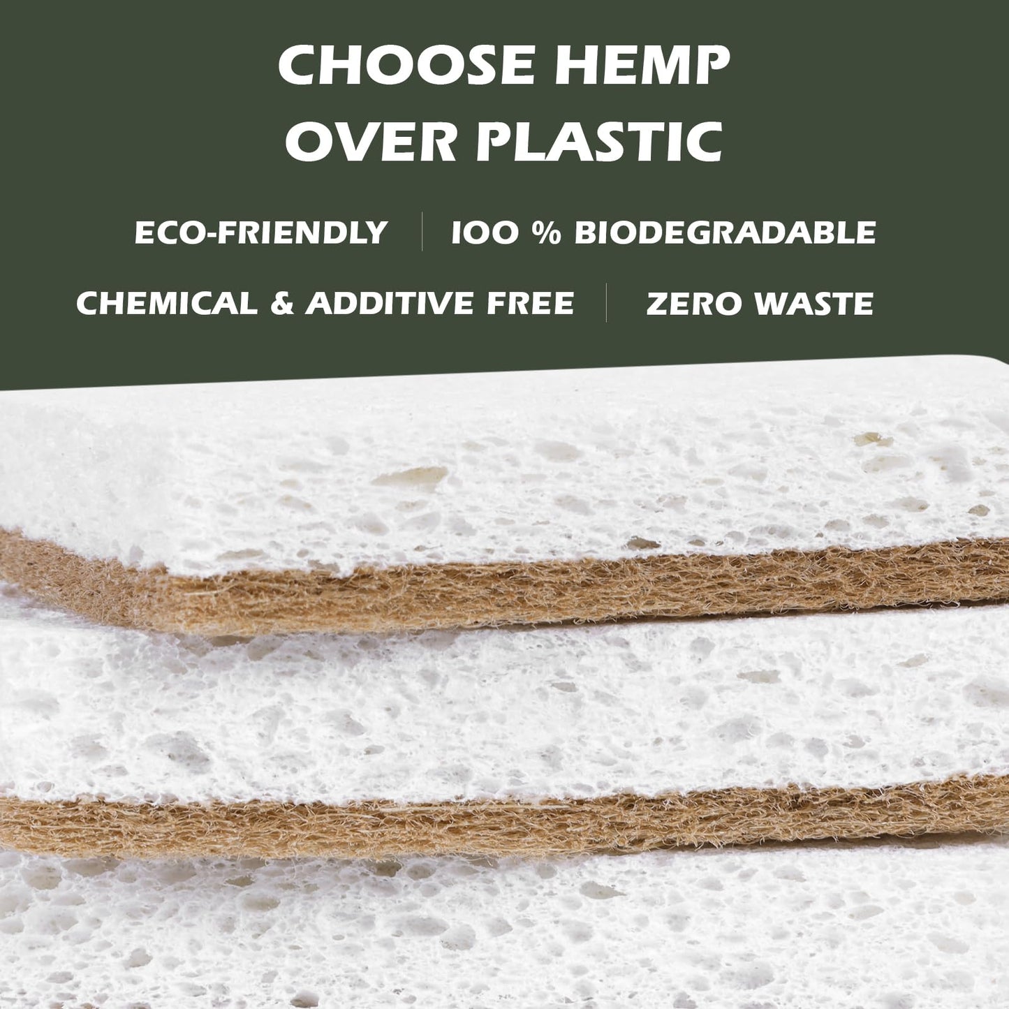 Isshah Plant-Based Kitchen Sponges - FSC Certified and PETA Approved, Natural, Eco-Friendly