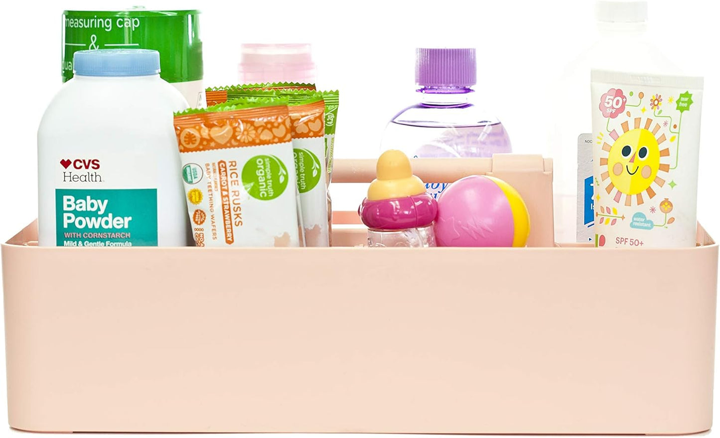 2 PACK - Portable DIY 8 Dividers Durable Plastic Organizer Tote Tool Home Office School Toy Arts Craft Pencil Kids Baby & Supply Cleaning Caddy with Handle Made In USA (Indie Pink)