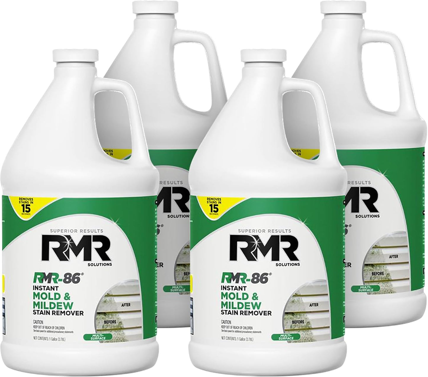 RMR-86 Instant Mold and Mildew Stain Remover Spray - Scrub Free Formula, 4 Pack - 1 Gallon