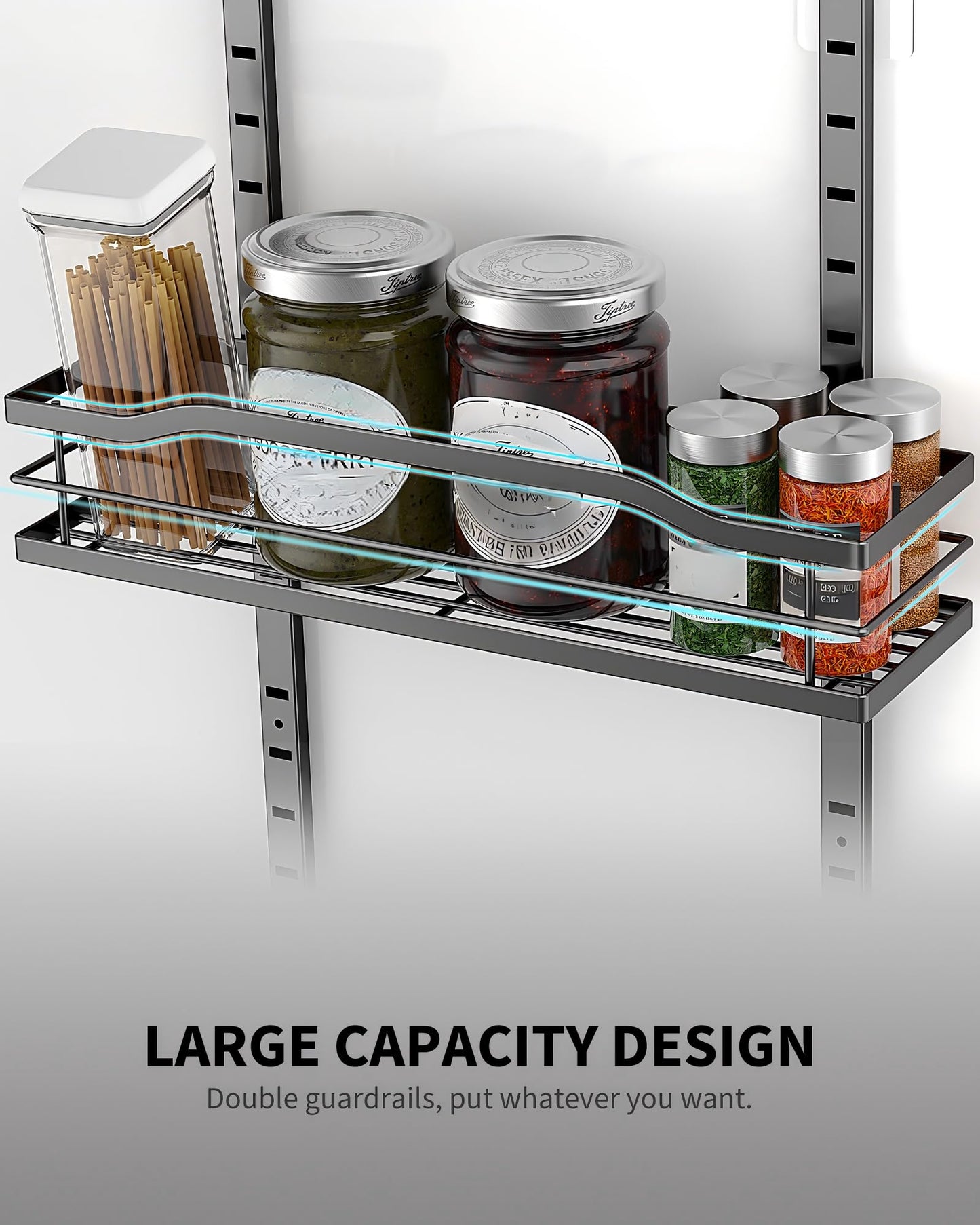 Moforoco 9-Tier Over The Door Pantry Organizer, Pantry Organization and Storage, Black Hanging