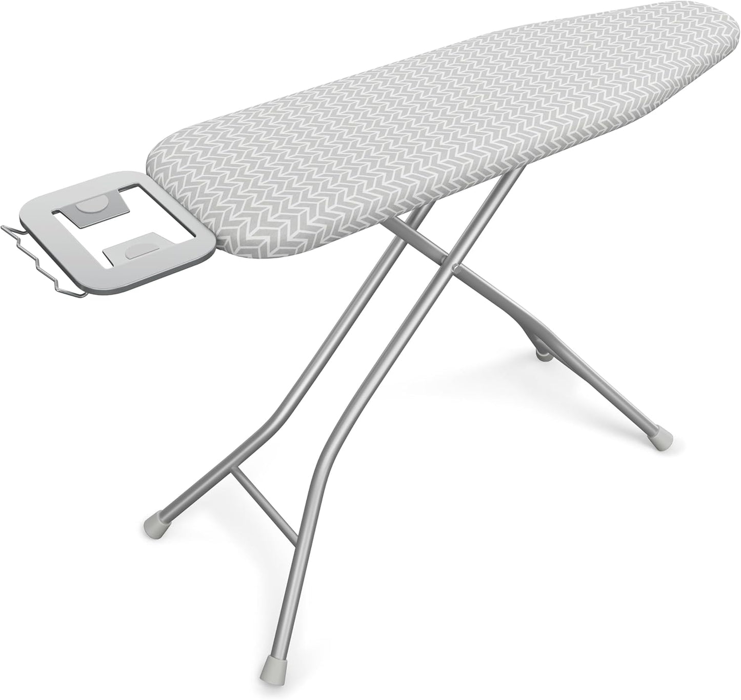 Yaheetech Foldable Ironing Board, Heavy Duty Iron Board with 9 Adjustable Heights, 4 Layer Cover and Safety Iron Rest, 52X14 Compact and Space Save Iron Board for Home Laundry Room Use, Gray&White