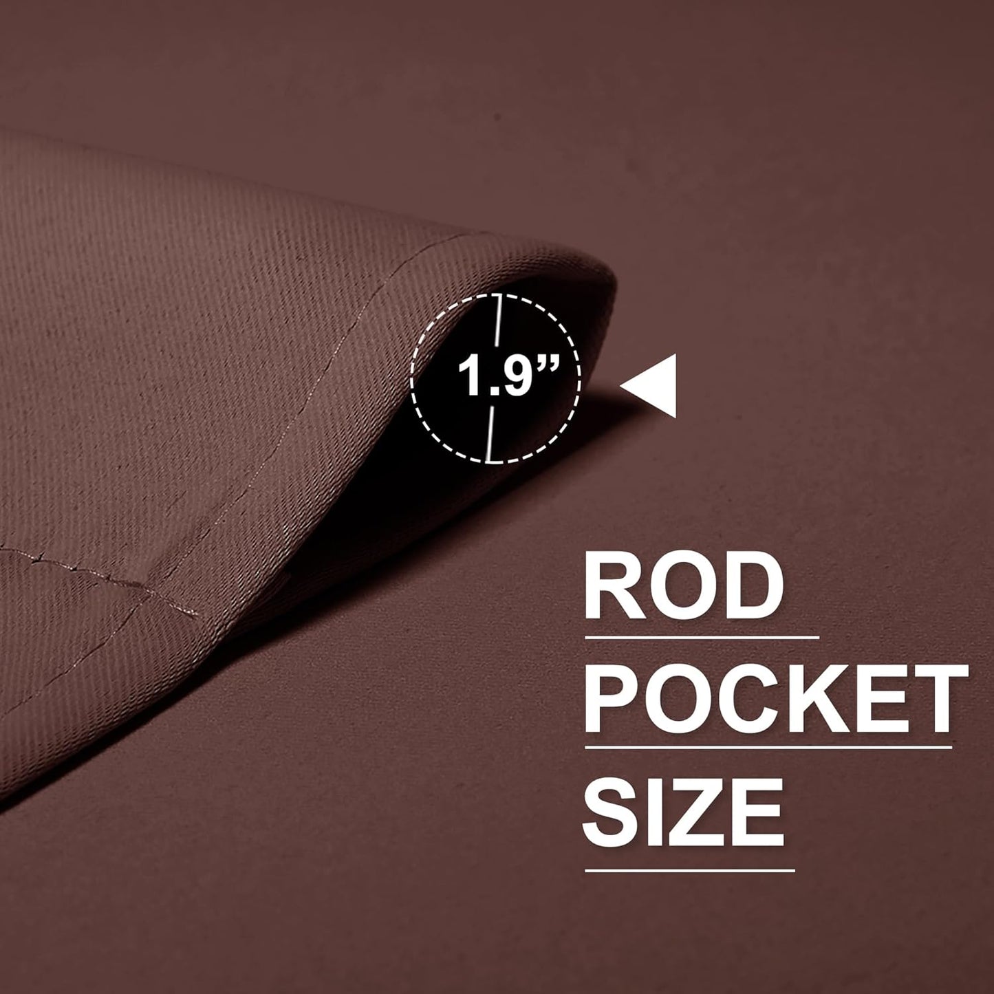 RYB HOME Rod Pocket Blackout Curtains for Bedroom Kitchen Living Room Office Light Block Energy Efficiency Glass Window Treatment Drapes, W 42 x L 63 inch, Chocolate Brown,2 Panels