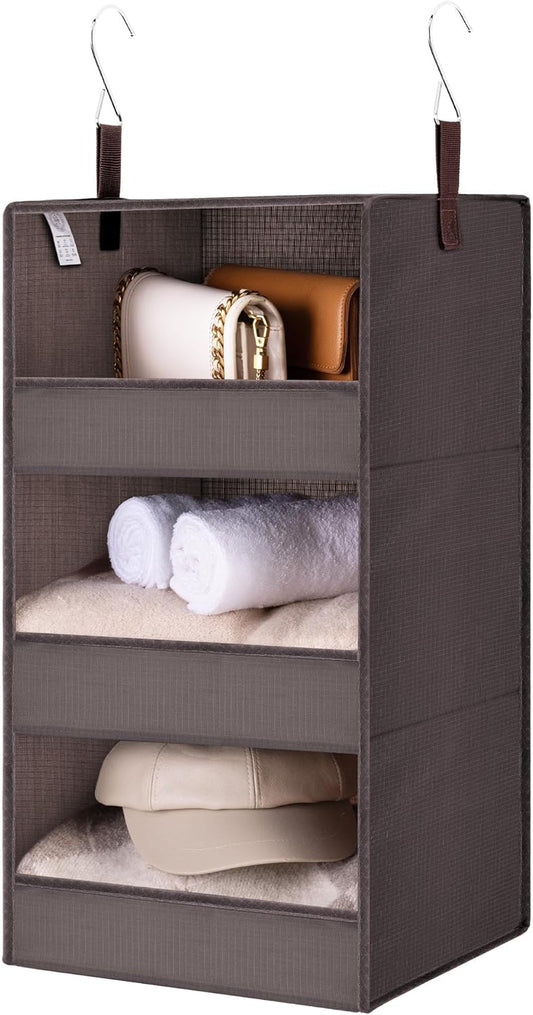 GRANNY SAYS 3-Shelf Closet Organizers and Storage, Foldable Hanging Closet Organizer, Hanging
