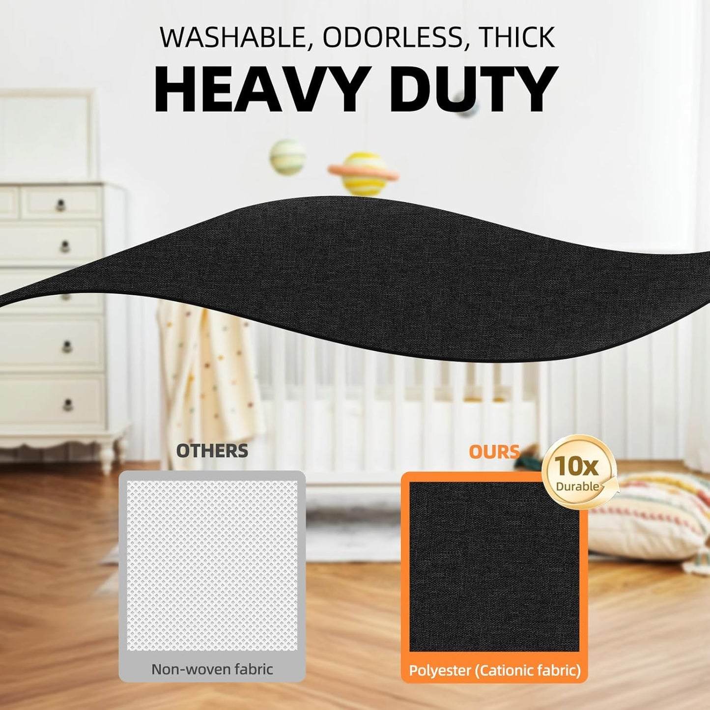 Criusia 6 Pack Sock Underwear Drawer Organizer Dividers - Dresser Organizer for Baby Clothes - Closet Organizers and Storage for Bedroom Essentials for Dorm Room/New Home/Apartment (Black)