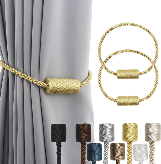 2 Pack Strong Magnetic Curtain Tiebacks Outdoor Elegant Decorative Tie Backs Modern Rope Tiebacks