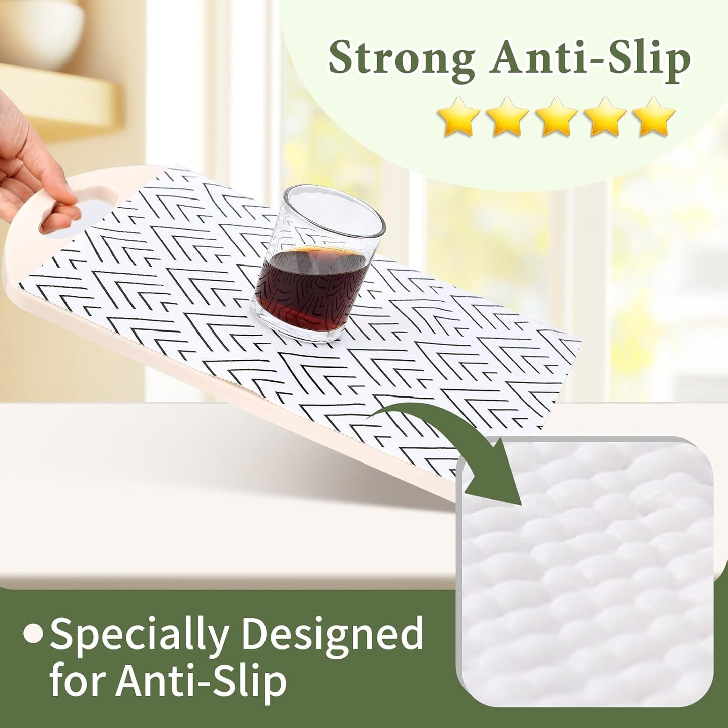 Shelf Liner for Kitchen Cabinets Non Adhesive Drawer Liner Non-Slip Thickened Shelf Liner Paper Strong Easy to Clean for Tool Box Refrigerator with Knife and Tape Measure, Black Arrow, 17.3 x 354.3 IN