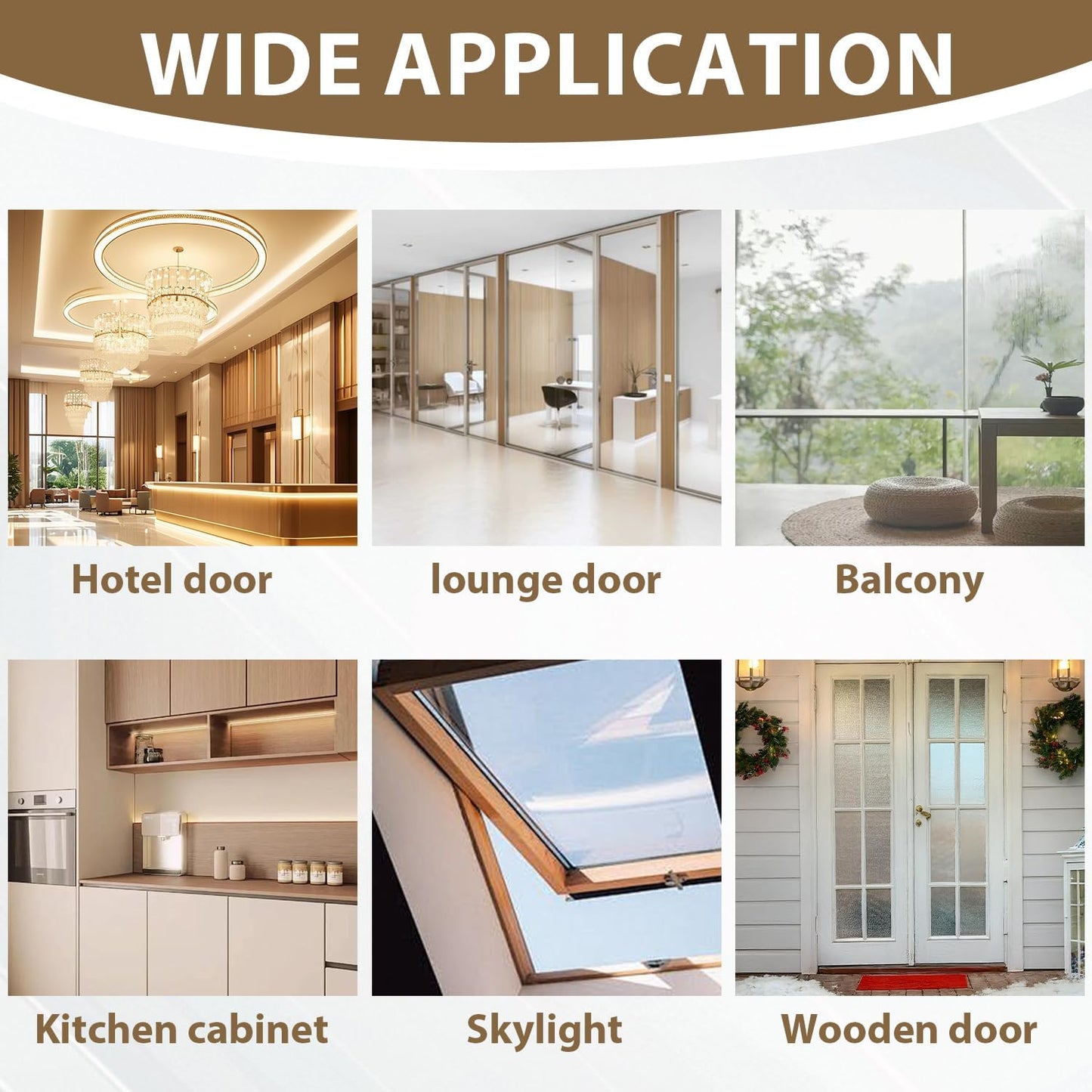 FOURGUN Silicone Weather Stripping Seal Door Tape 35 MM * 33FT Insulates Soundproofs Perfect for Door Frames Windows Bathroom Shower Glass Gaps Blocks Cold Air Rain