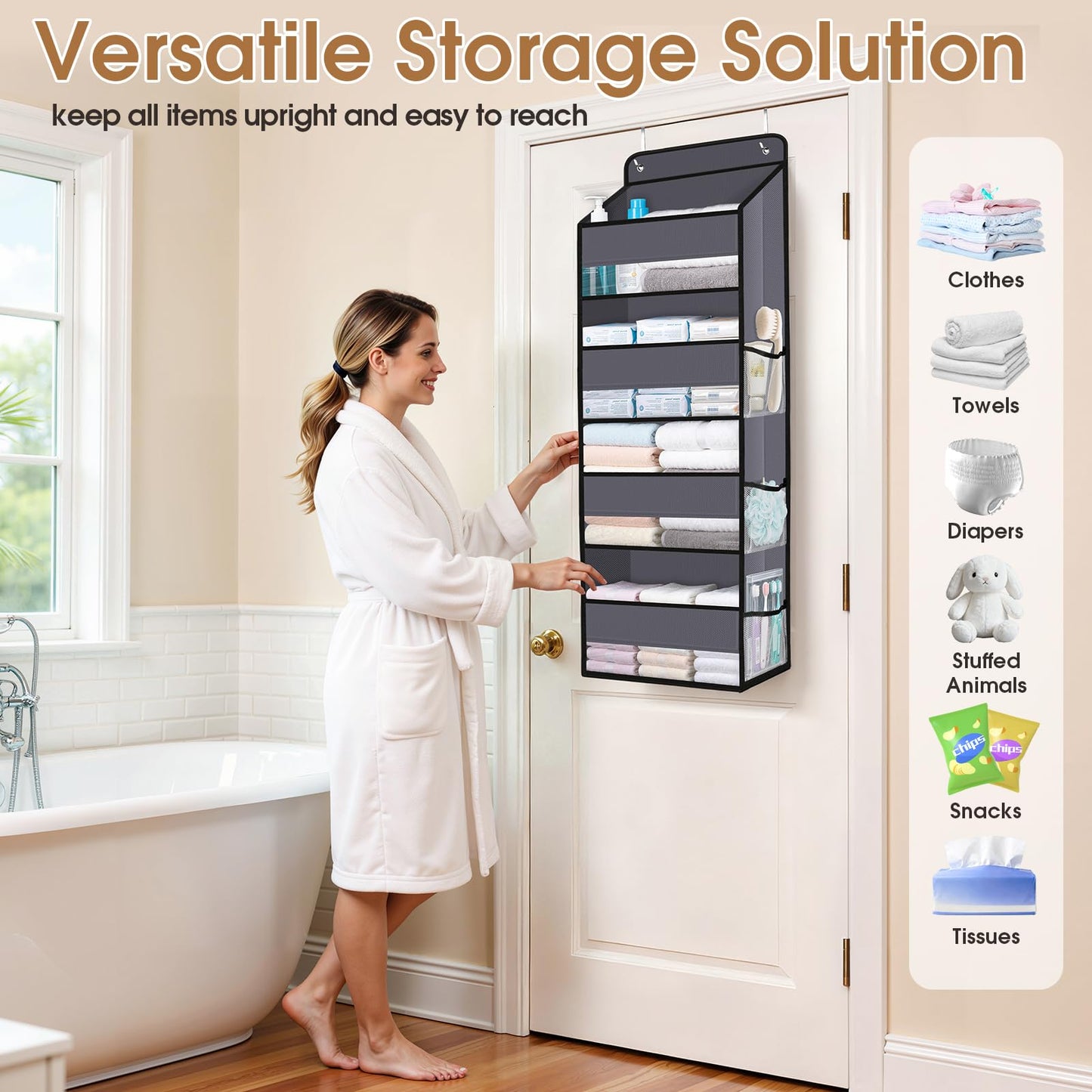 Over The Door Organizer Storage behind Door Hanging Organizer for Nursery