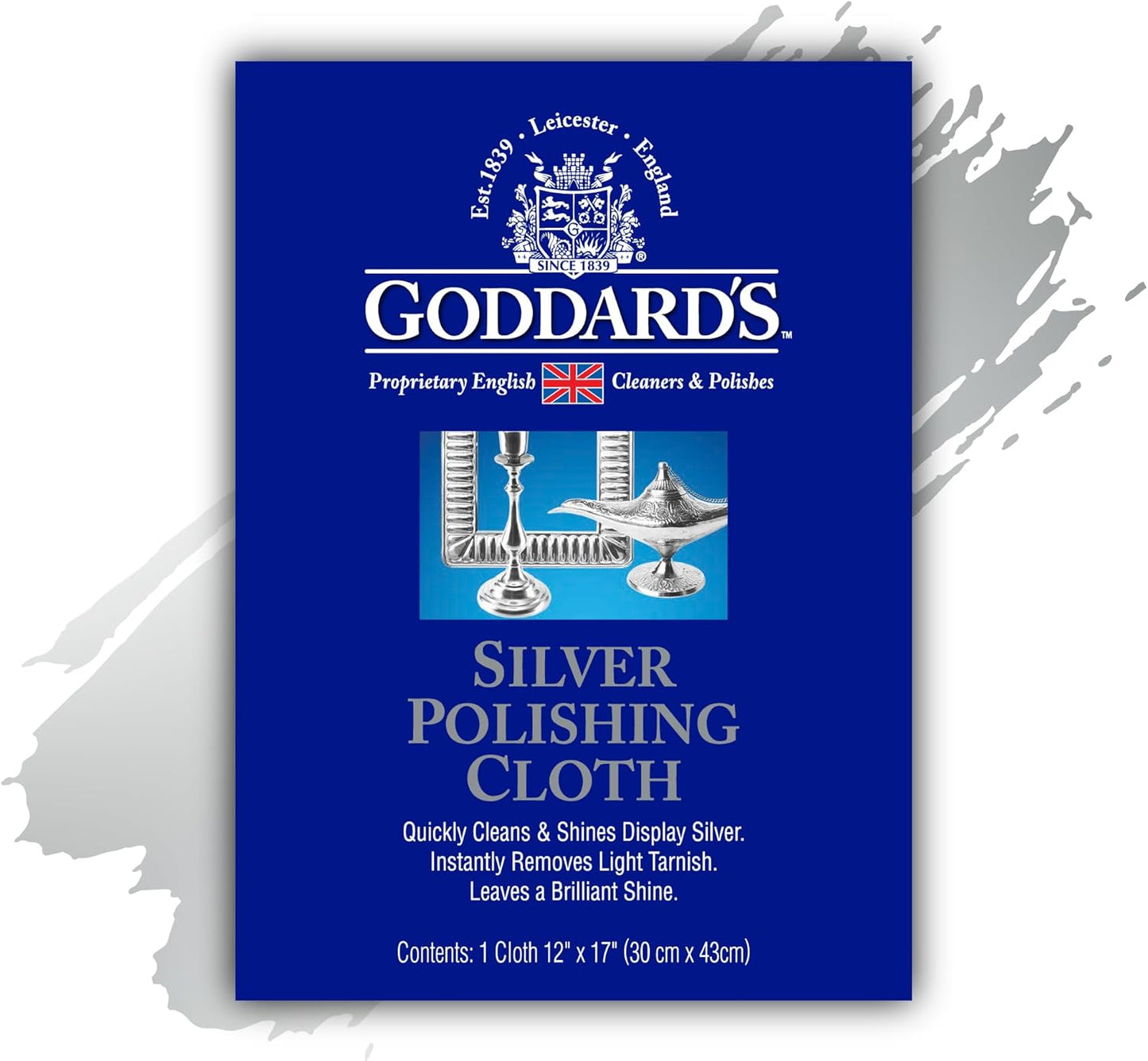 Goddard's Silver Polishing Cloth for Jewelry, Remove Tarnish on Plated or Sterling Silver, Gold, Antiques, and Leaves Tarnish Protection, 1 Cloth