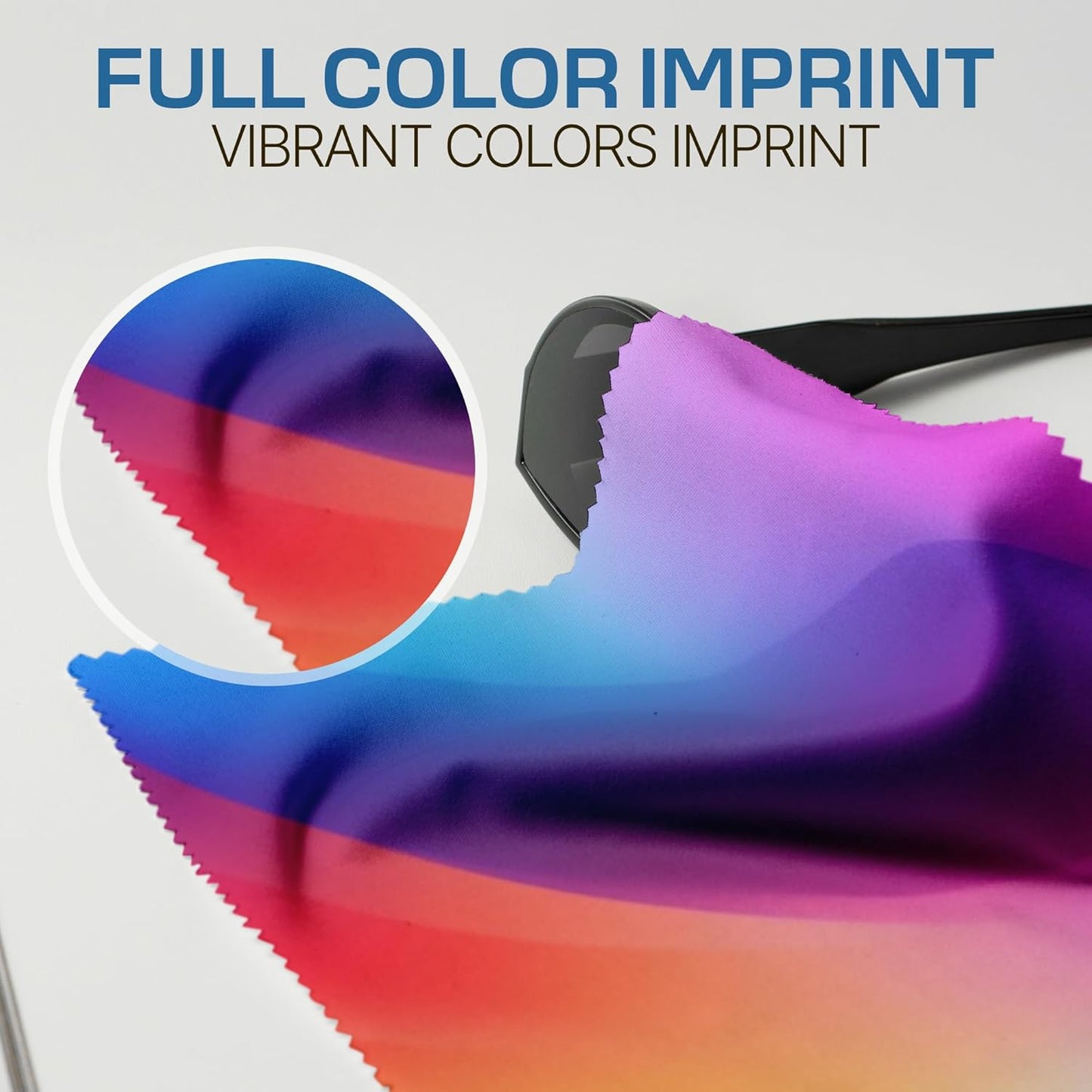 Ships Next Day, Made in USA - Customizable Microfiber Cleaning Cloth - Perfect Eyeglass Cleaner Promotional Gift - Premium Microfiber Lens Wipes - Logo or Image Printed (5 Pack) Single Sided