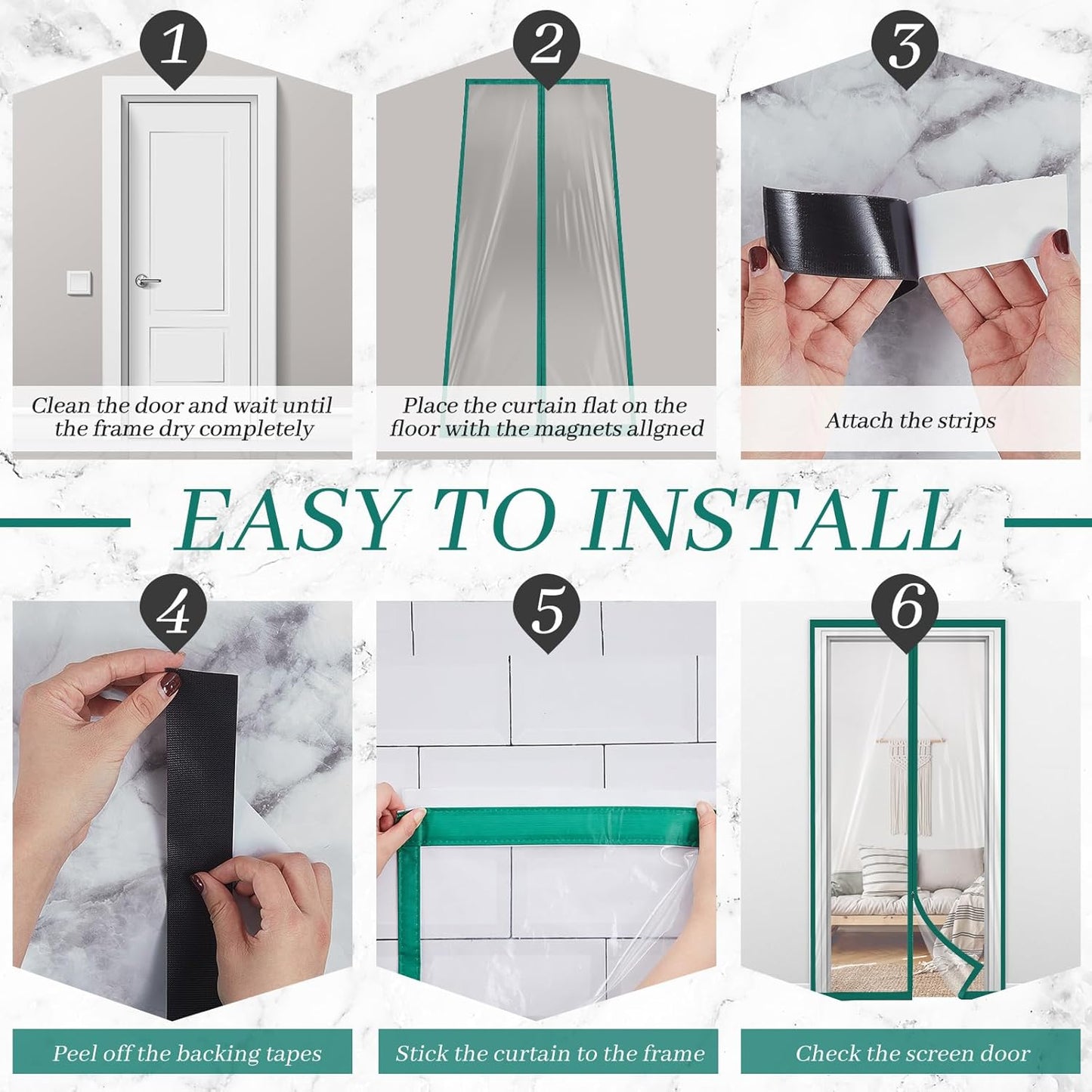 Amylove Zipper 60 x 102 Inch Dust Barrier Kit Construction Door Barrier 5 x 8.5 ft Reusable Plastic Curtain Cover Containment Standard Doorway Temporary Wall Screen Green Sheeting for Bathroom Hallway