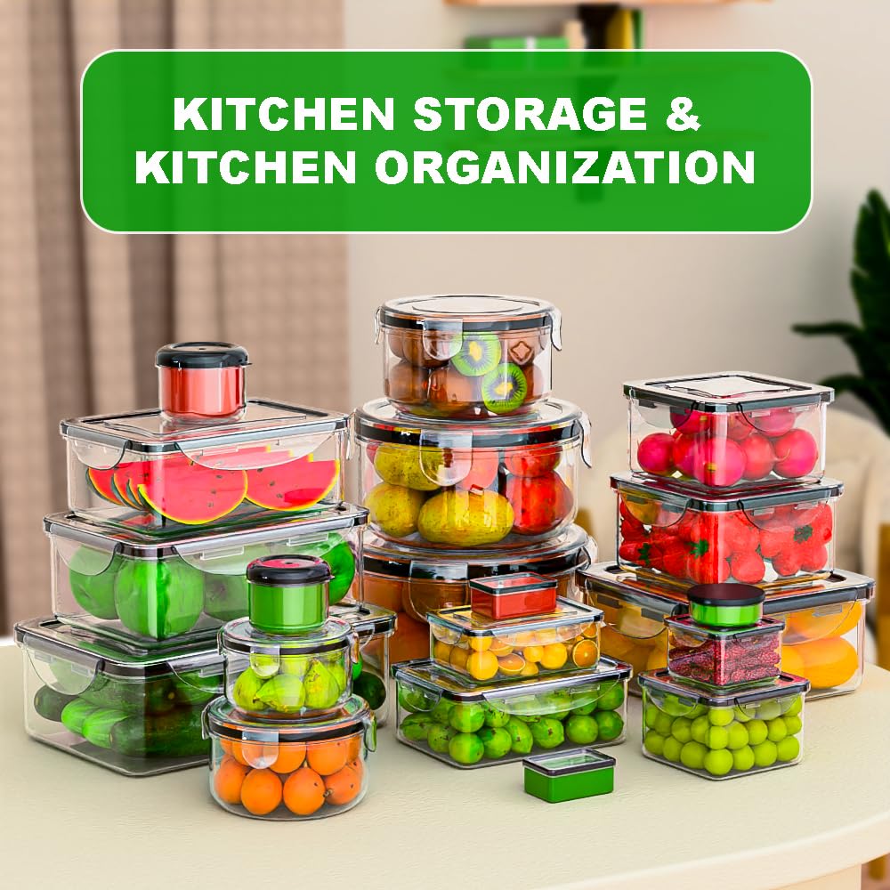 54 Pcs Food Storage Containers with Lids Airtight, (27 Containers &27 Lids) Reusable BPA-Free