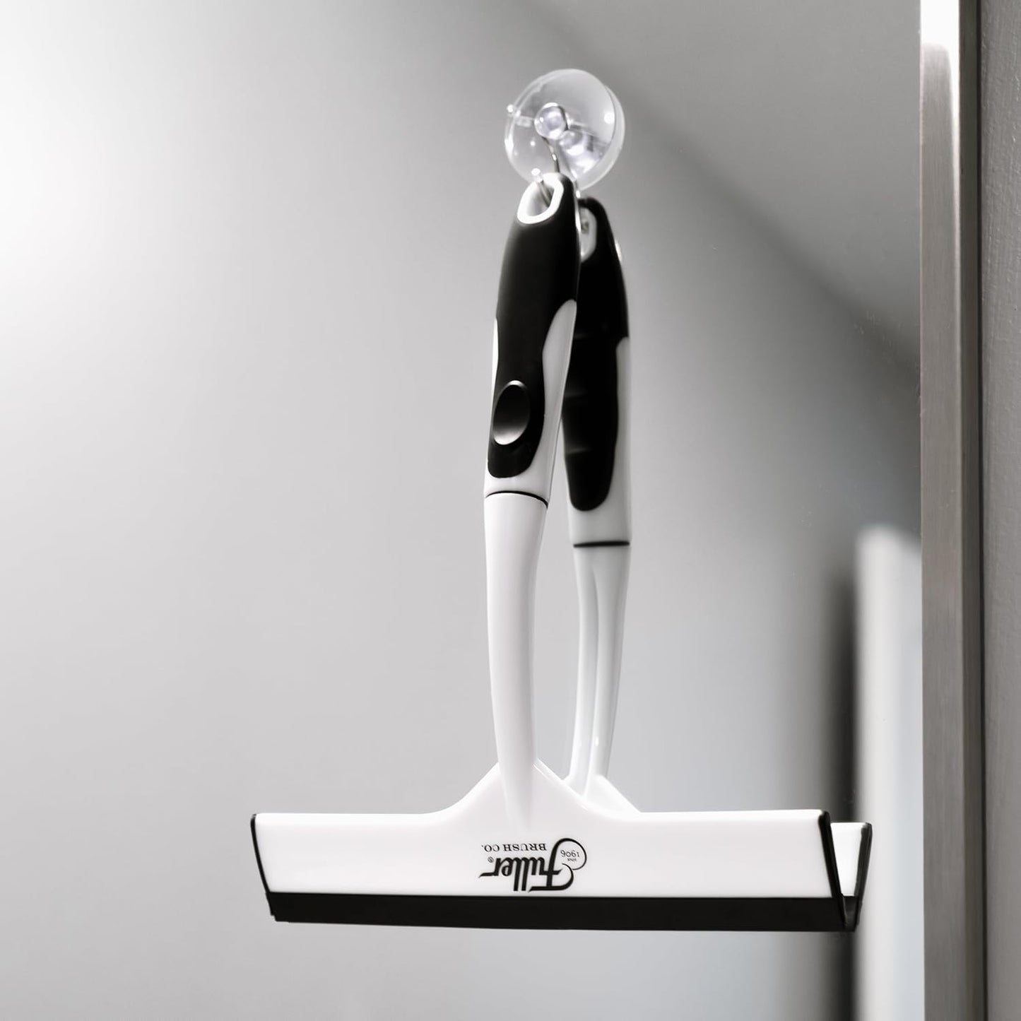 Fuller Brush Easy Grip Handheld Squeegee - for Shower Walls, Doors, Tub Surfaces, Windows, Mirrors & Vehicle Windshields - ThermoPlastic Rubber Blade - Comfort Grip Handle with Built-in Finger Groove