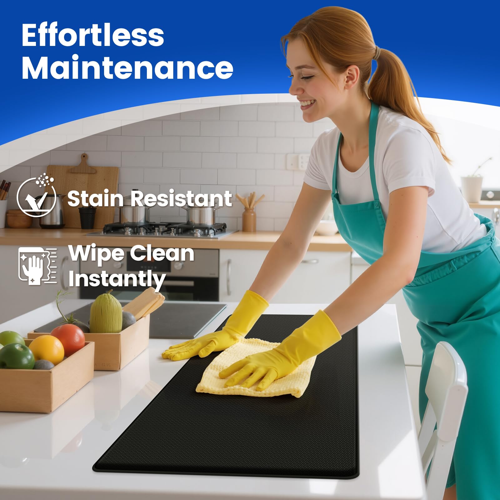 KitchenClouds Kitchen Mats for Floor,3PCS Cushioned Soft Kitchen Rugs