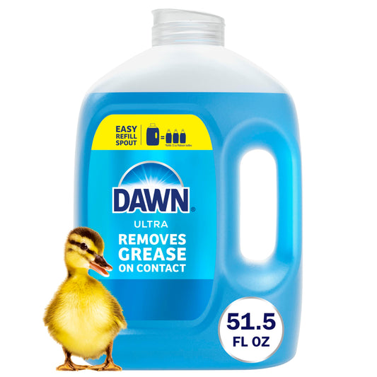Dawn Ultra Dish Soap Refill Jug, Large Size Original Blue Liquid Dishwashing Detergent, Powerful