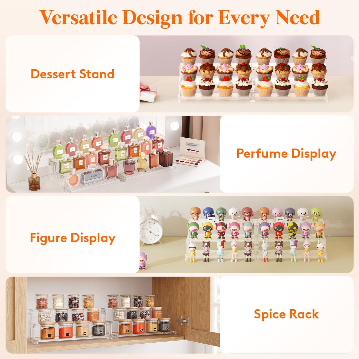 Lifewit 12″ Spice Rack, Perfume Cologne Stand,Tool-Free Assembly, 1 Pcs