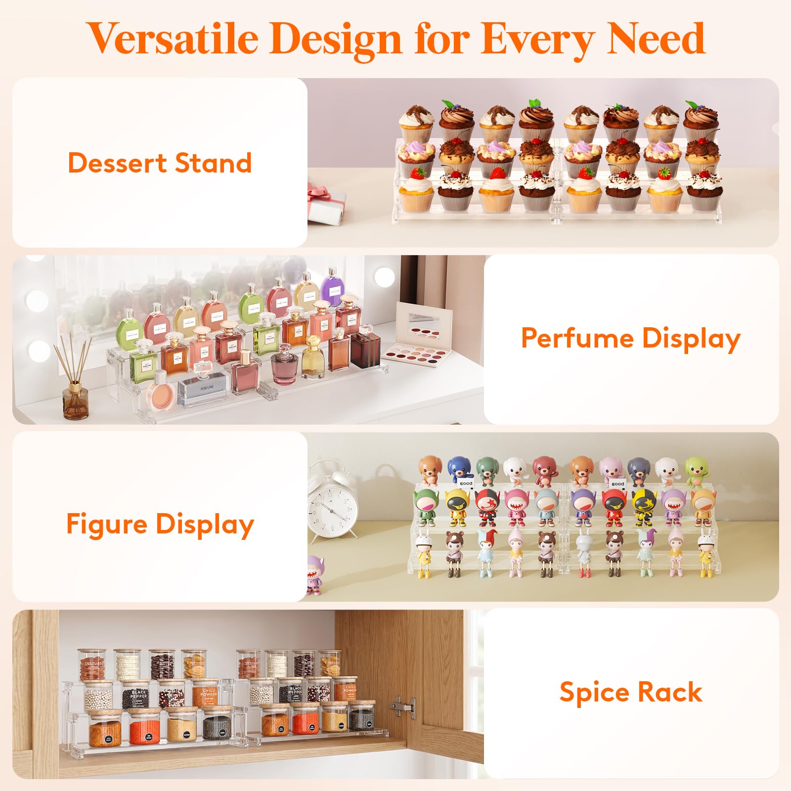 Lifewit 12″ Spice Rack, Perfume Cologne Stand,Tool-Free Assembly, 1 Pcs