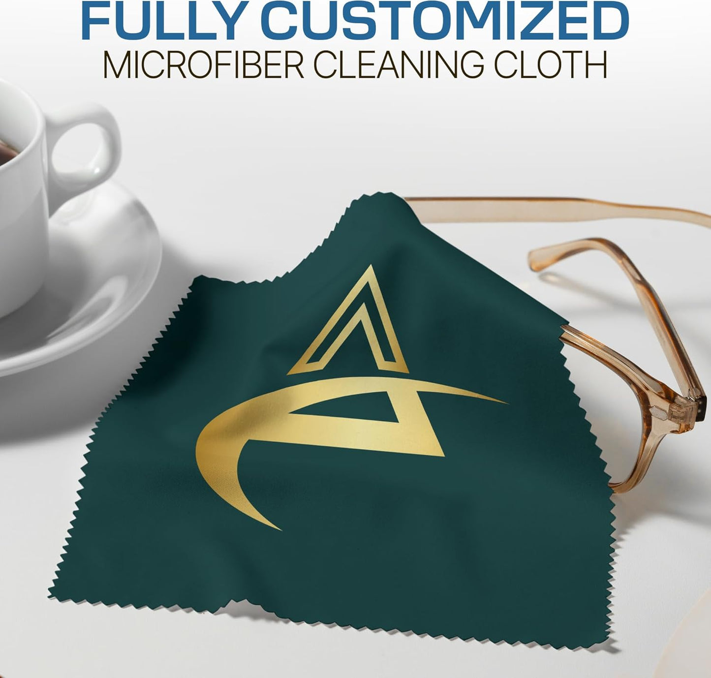 Ships Next Day, Made in USA - Customizable Microfiber Cleaning Cloth - Perfect Eyeglass Cleaner Promotional Gift - Premium Microfiber Lens Wipes - Logo or Image Printed (500 Pack) Single Sided