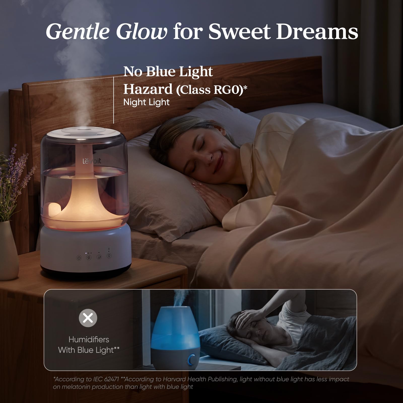 Levoit Humidifiers for Bedroom 4.2L Top Fill for Large Room, NeoClassic 450