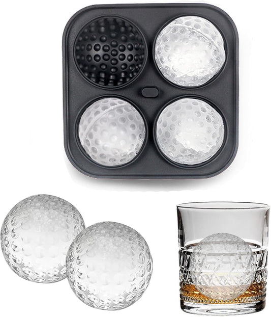Golf Ice Cube Tray 3D, Admaison Ice Ball Cube Mold with Funnel for Cocktails, Bourbon,Brandy