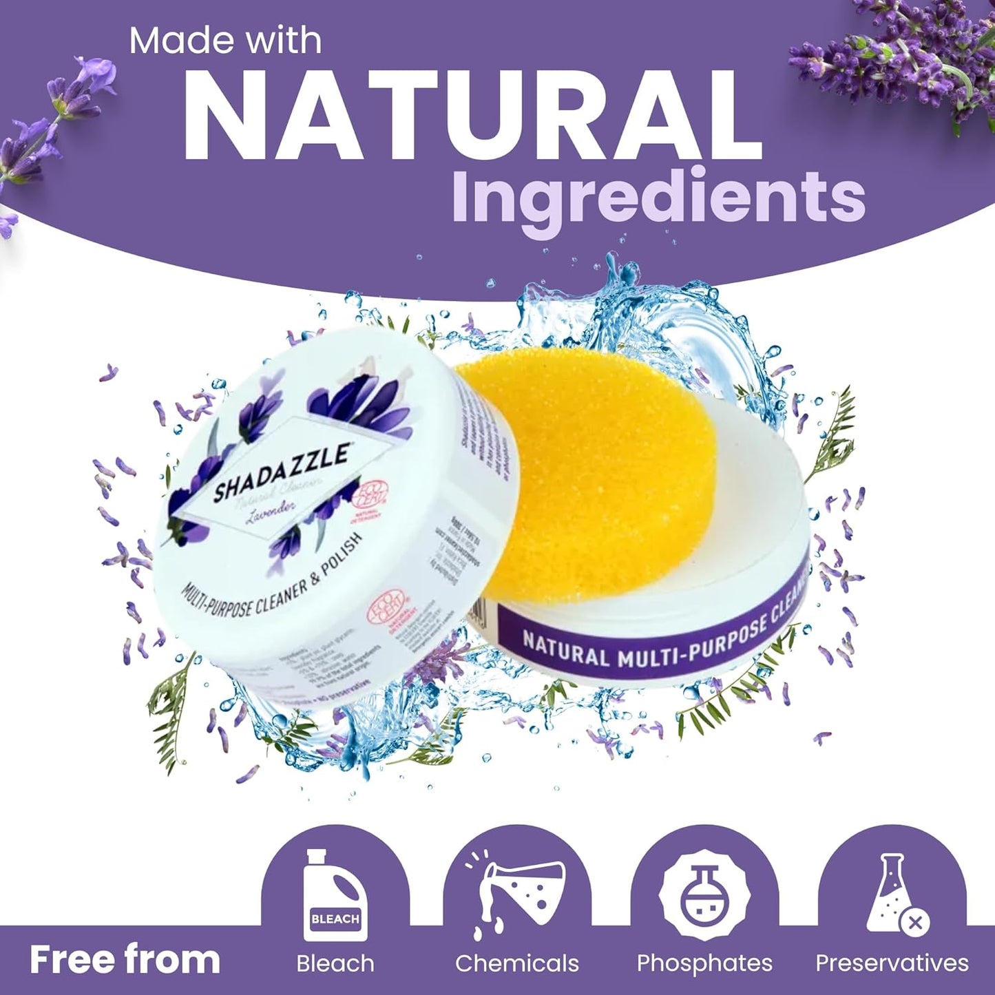 Shadazzle Natural All Purpose Cleaner and Polish – Eco friendly Multi-purpose Cleaning Product (1 Pack, Lavender)