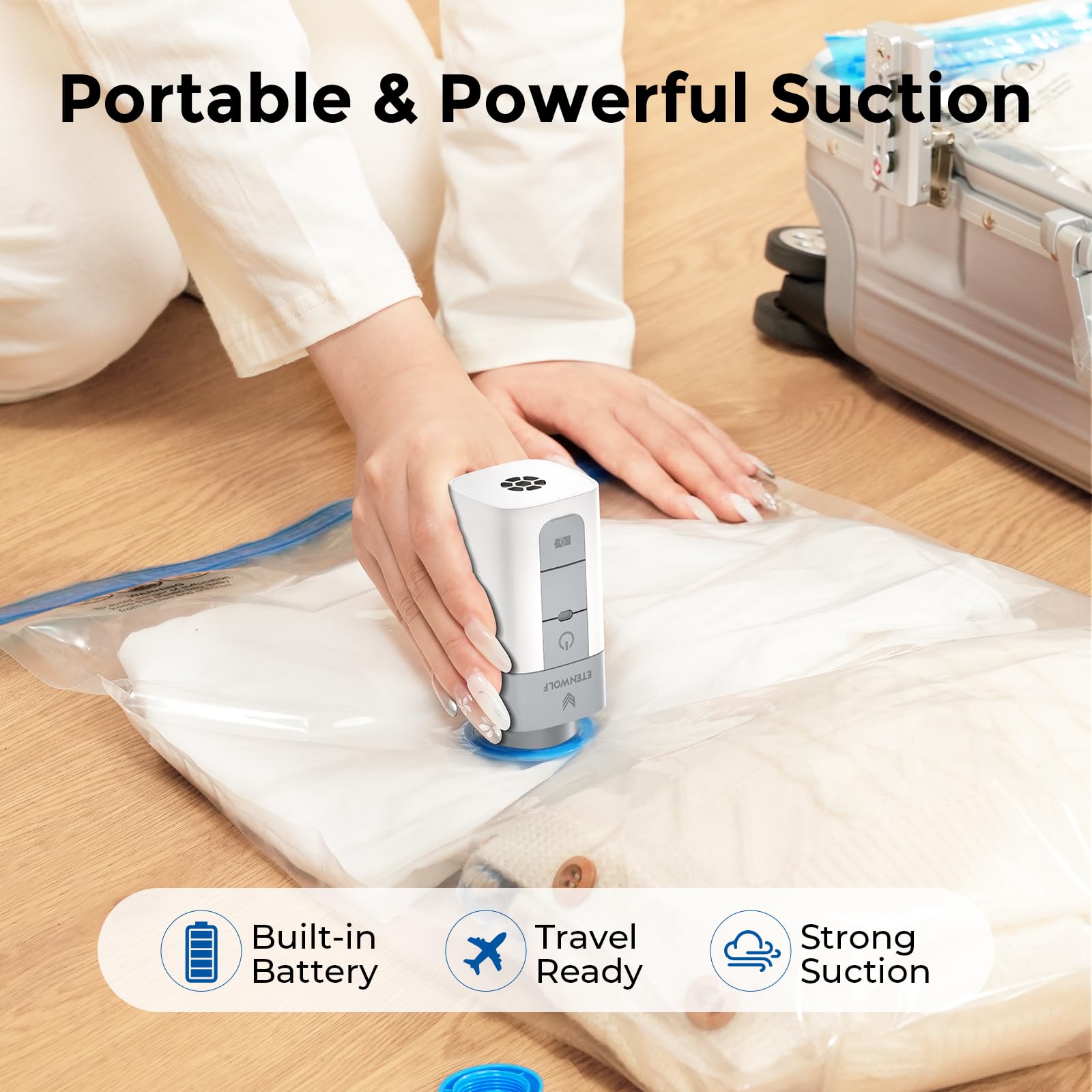 ETENWOLF 20 Combo Vacuum Storage Bags for Travel with Wireless Pump