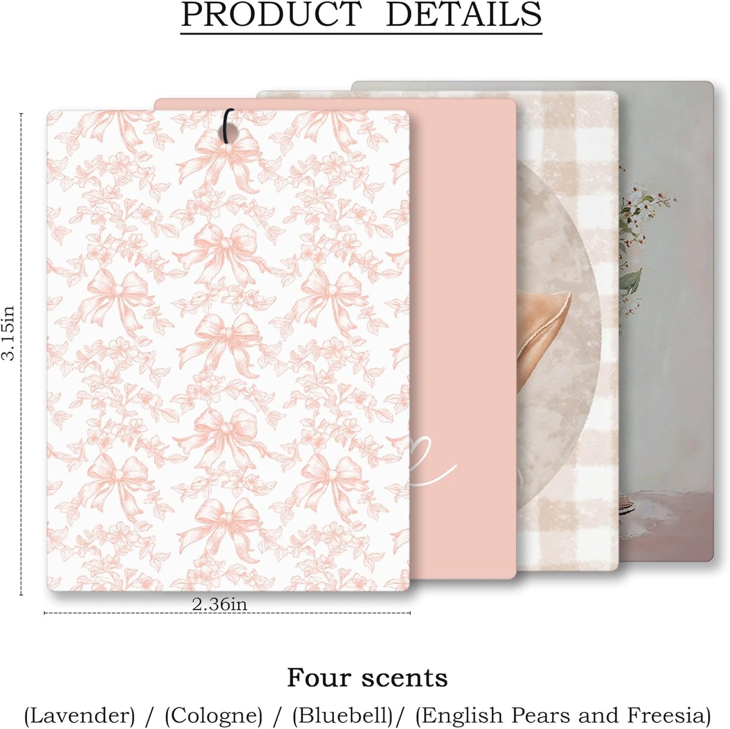 Preppy Western Cowgirl Car Air Freshener 4 Pcs, Pink Bow Floral Cowgirl Hat Boots Hanging Scents Air Freshener for Women Girls Gifts, Cute Scented Car Accessories Decor for Girls Room Nursery