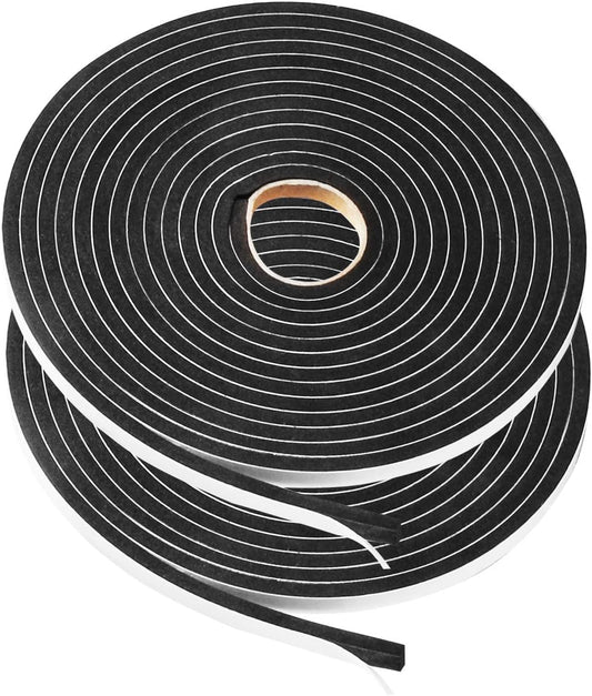 2 Rolls Foam Seal Tape for Door Window Insulation, Soundproof and Shockproof Foam Adhensive Strip