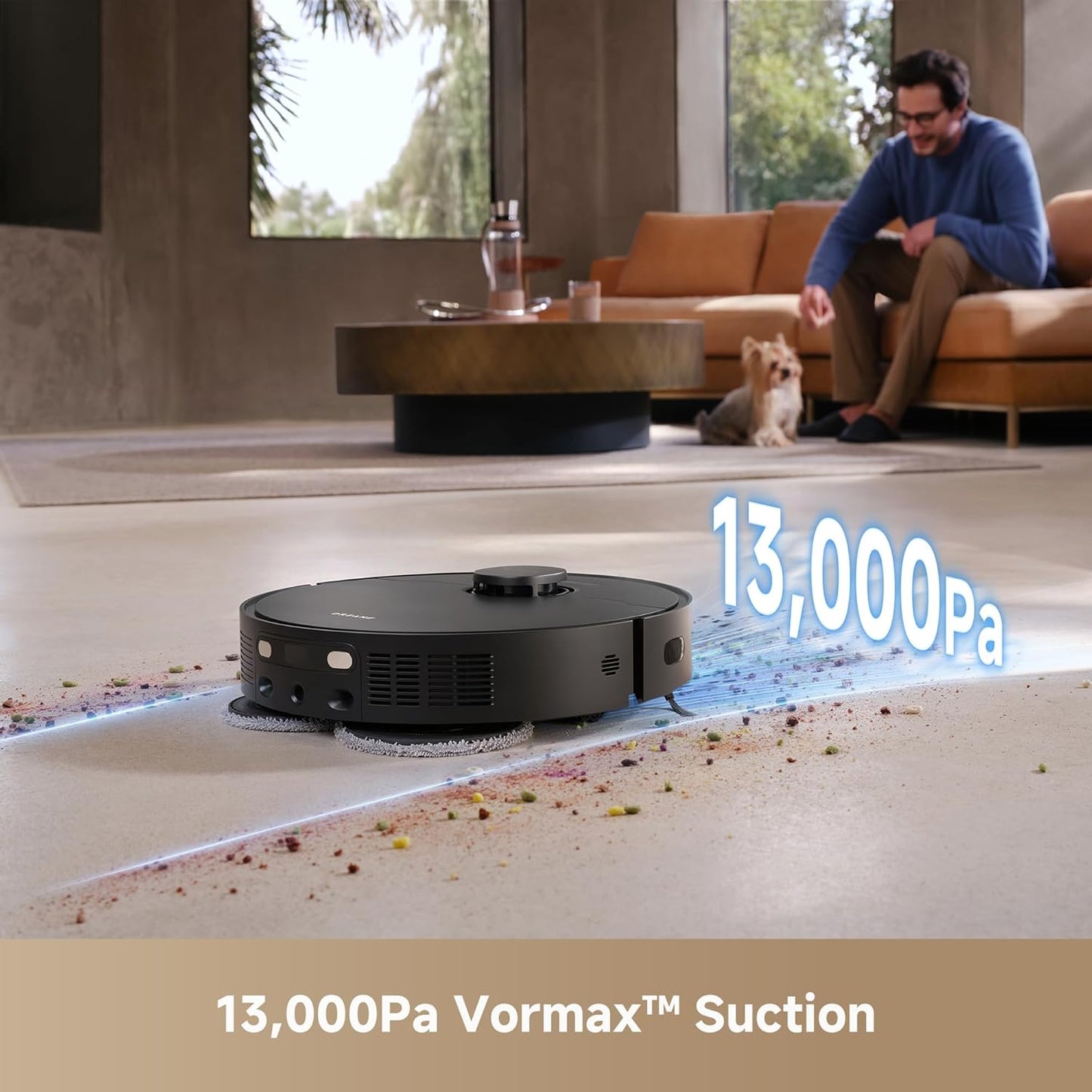 DREAME L40s Ultra CE Robot Vacuum and Mop Combo with Self-Emptying Dock, 13,000Pa Suction, Mop Self-Cleaning and Auto-Raising, Ultrasonic Carpet Sensing, Ideal for Pet Hair, Carpet and Hard Floors