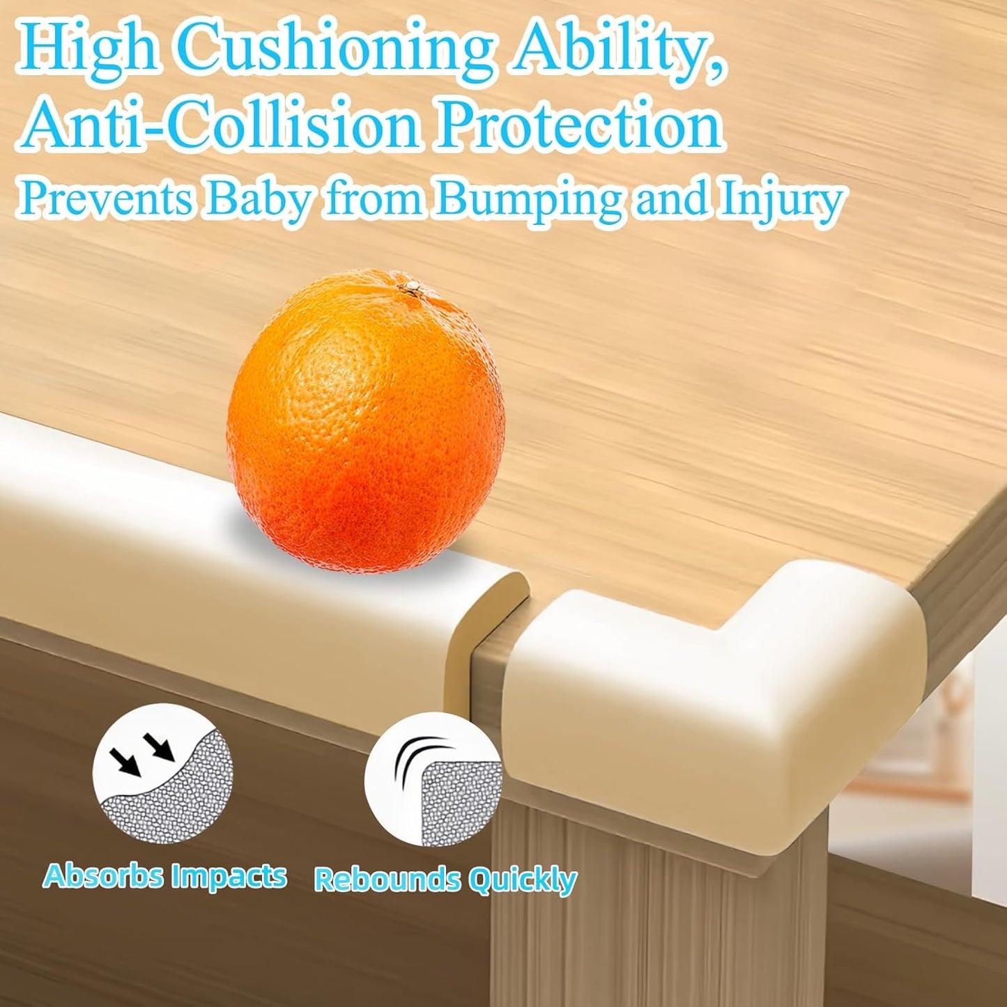 Baby Proofing Edge Corner Protector,1Roll L-Shape Soft Cabinet Door Bumper Corner Strip,8 Furniture Safety Bumper Corner Guards,Self Adhesive,Wall Protector,for Nursery,Kitchen,Fireplace,Table