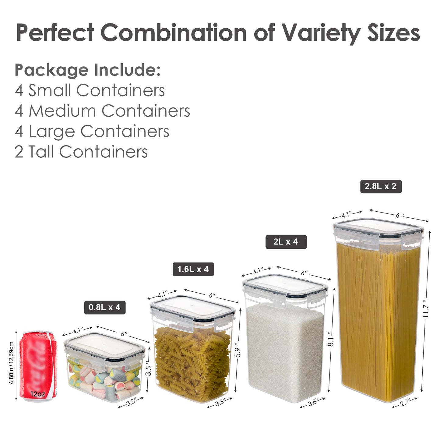 CHEFSTORY Airtight Food Storage Containers Set, 14 PCS Kitchen Storage Containers with Lids for