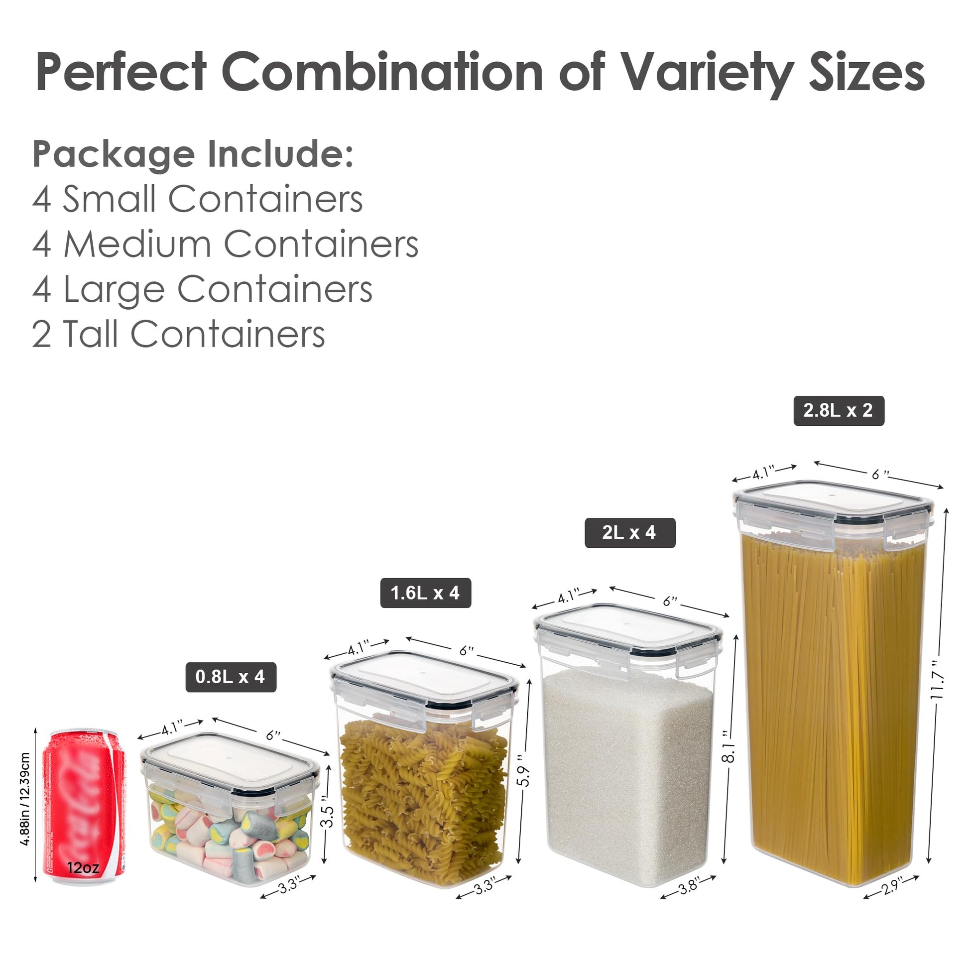 CHEFSTORY Airtight Food Storage Containers Set, 14 PCS Kitchen Storage Containers with Lids for