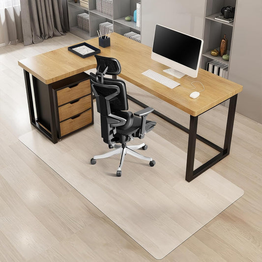 Kuyal Office Chair Mat for Hardwood Floor, 46'' x72'' Rectangle Transparent Desk Thick Durable