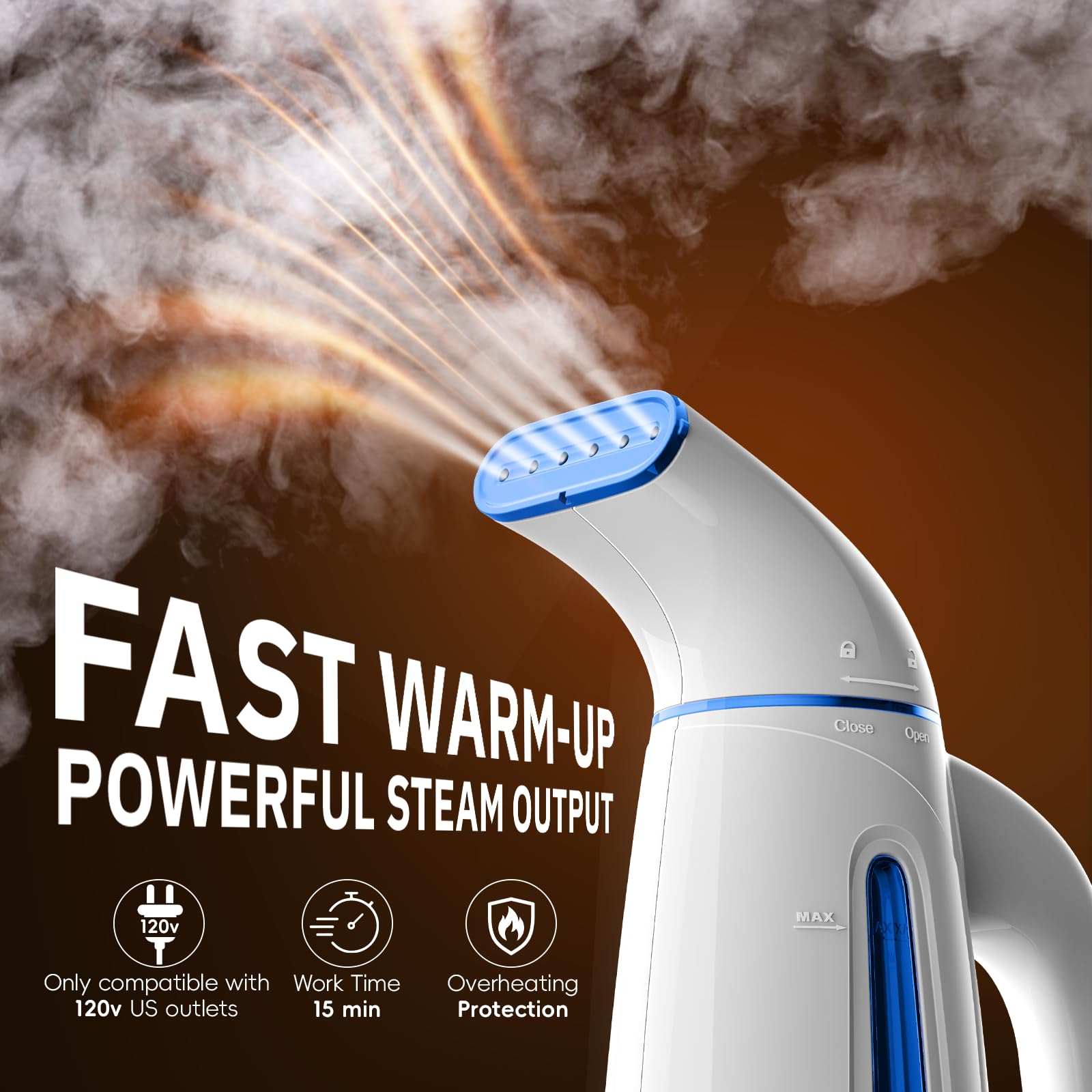 OGHom Steamer for Clothes, Handheld Clothing Steamer for Garment, 240ml Big Capacity 700W Portable