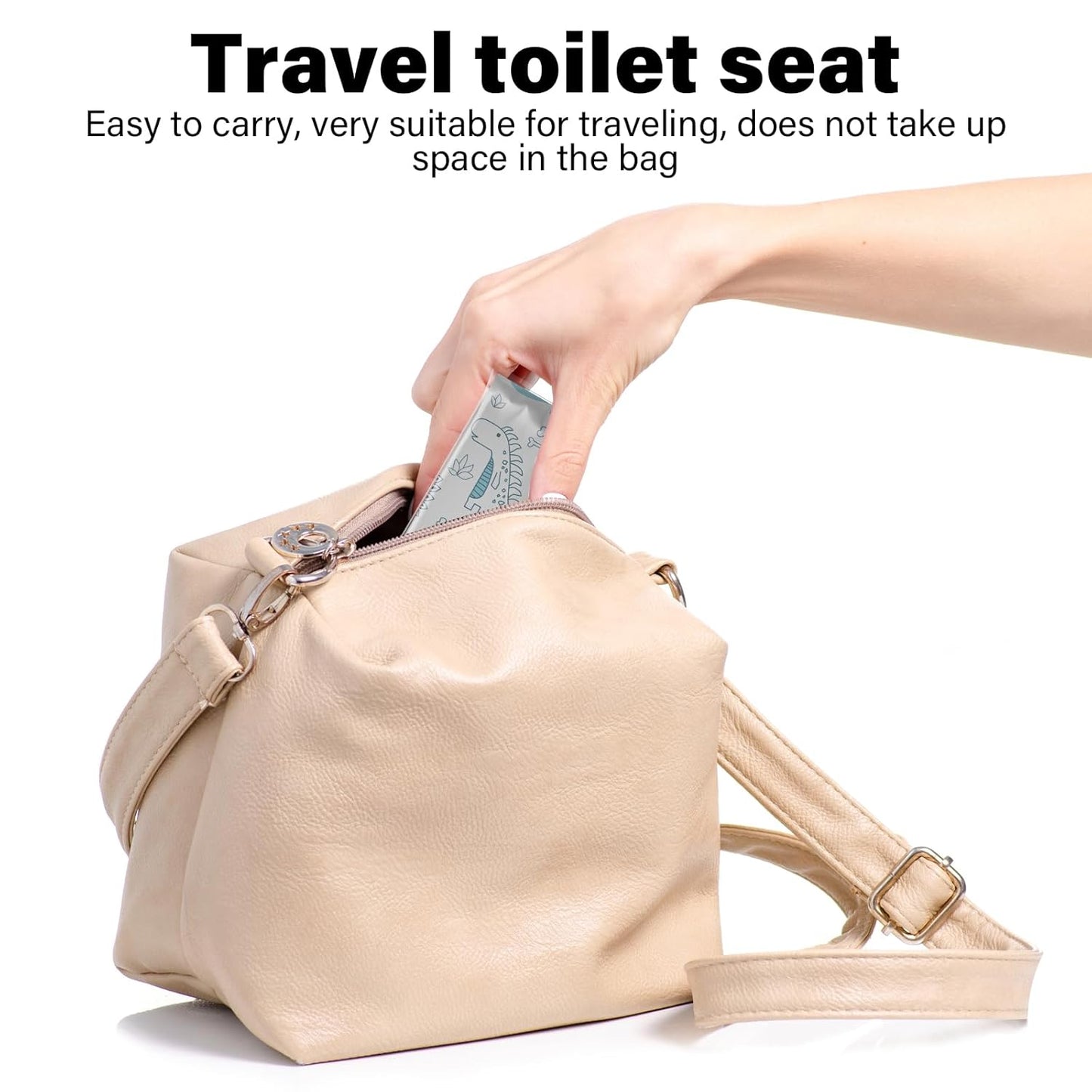 60 Pack Toilet Seat Covers Disposable, Extra Large Waterproof Toilet Cover for Toddlers & Adults, Individually Wrapped Travel Essential Portable Potty Training in Public Restrooms, Trip - Dinosaur