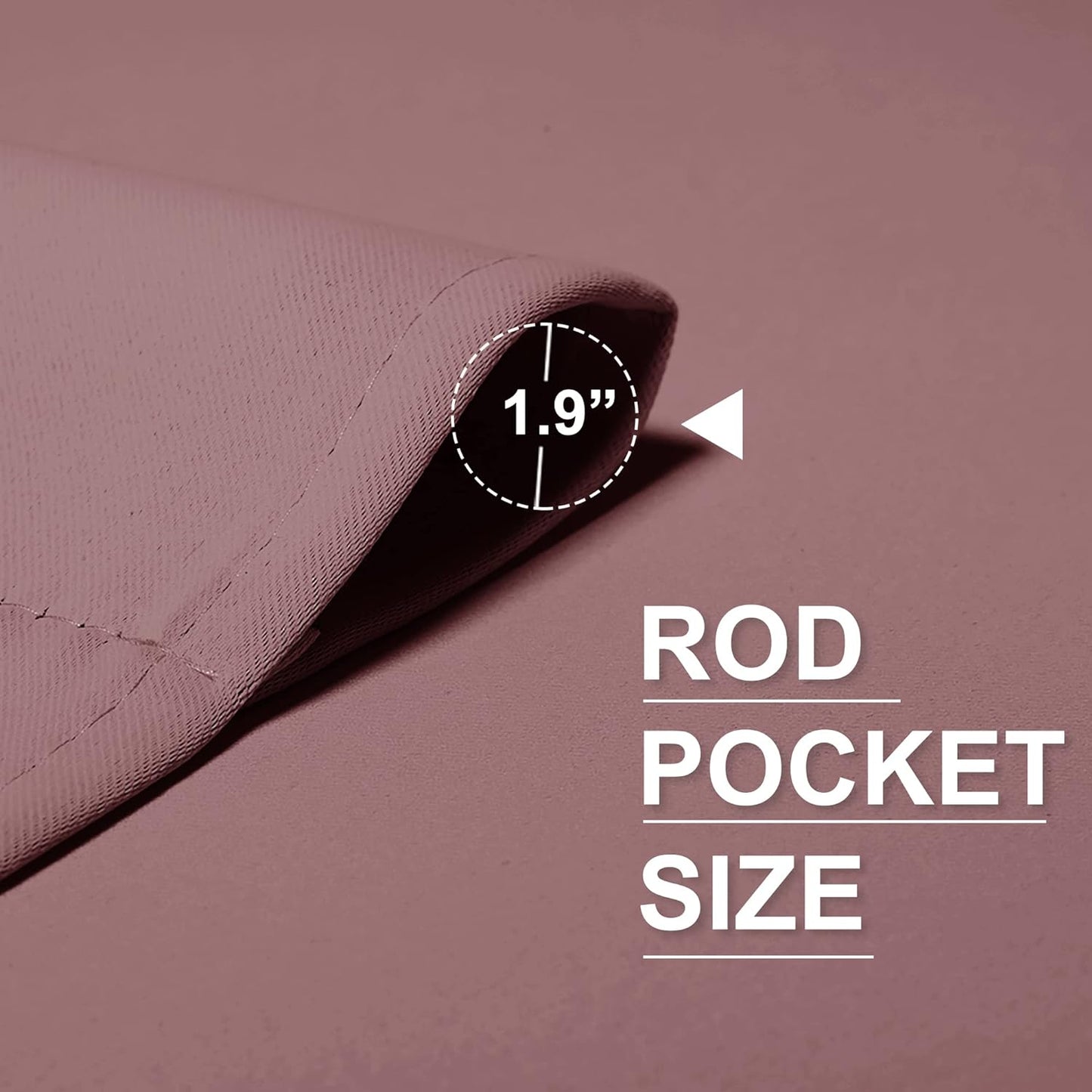 RYB HOME Bedroom Curtains Blackout - Light Block Energy Efficiency Small Window Treatment Drapes for Kitchen Dining Baby Nursery Morden Decor, W 42 x L 54 inch, Dusty Rose, 2 Panels