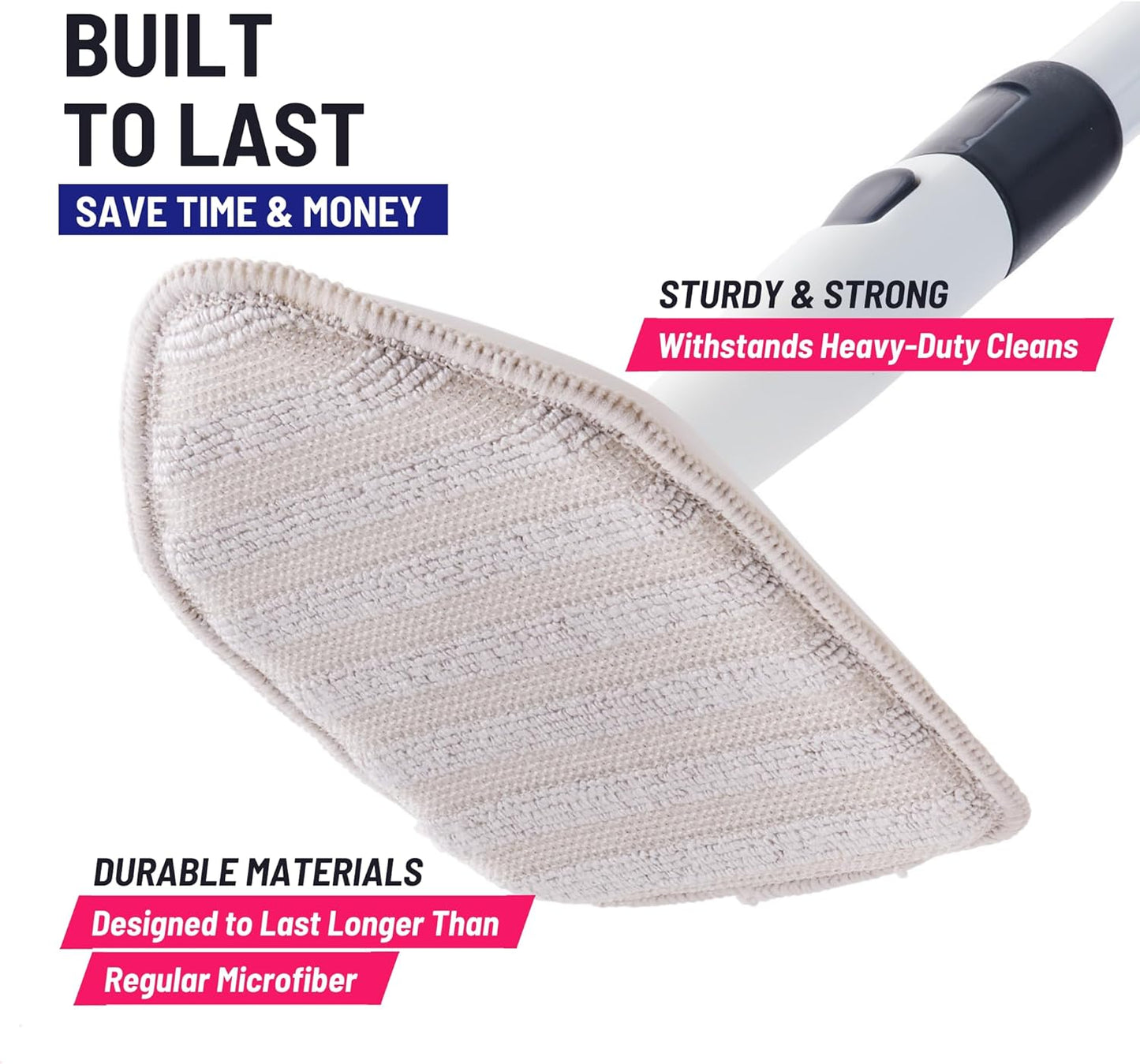 Replacement Microfiber Pad for Moku Home Extendable Tub Tile Shower Scrubber for Cleaning Non-Scratch (2X Microfiber Pads Gray)