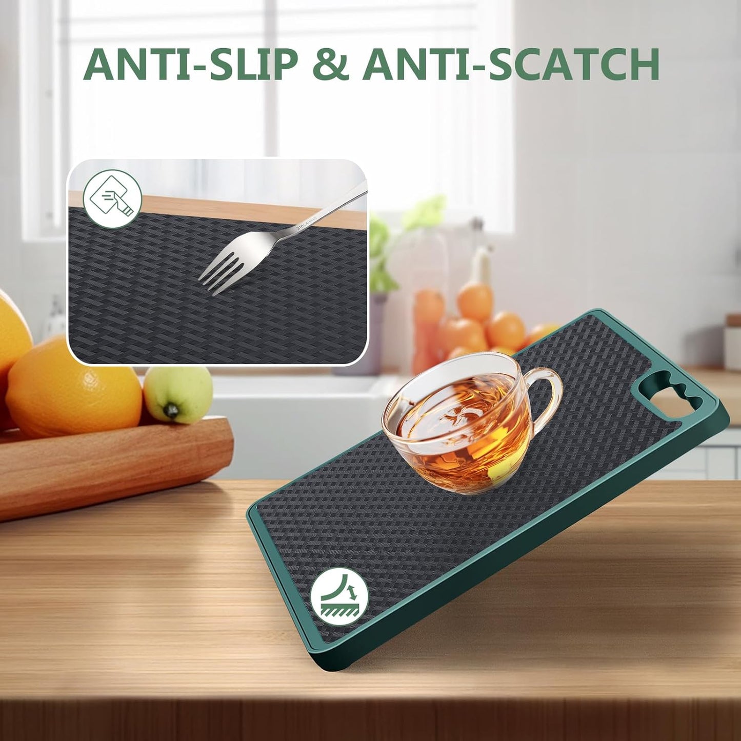 Shelf Liners, Non-Adhesive Drawer Liner, Waterproof & Oil-Proof Kitchen Cabinet Cupboard Liner Plastic EVA Material BPA Free Fridge Liner Mats Paper Protector for Shelves (Black/20in x 240in)