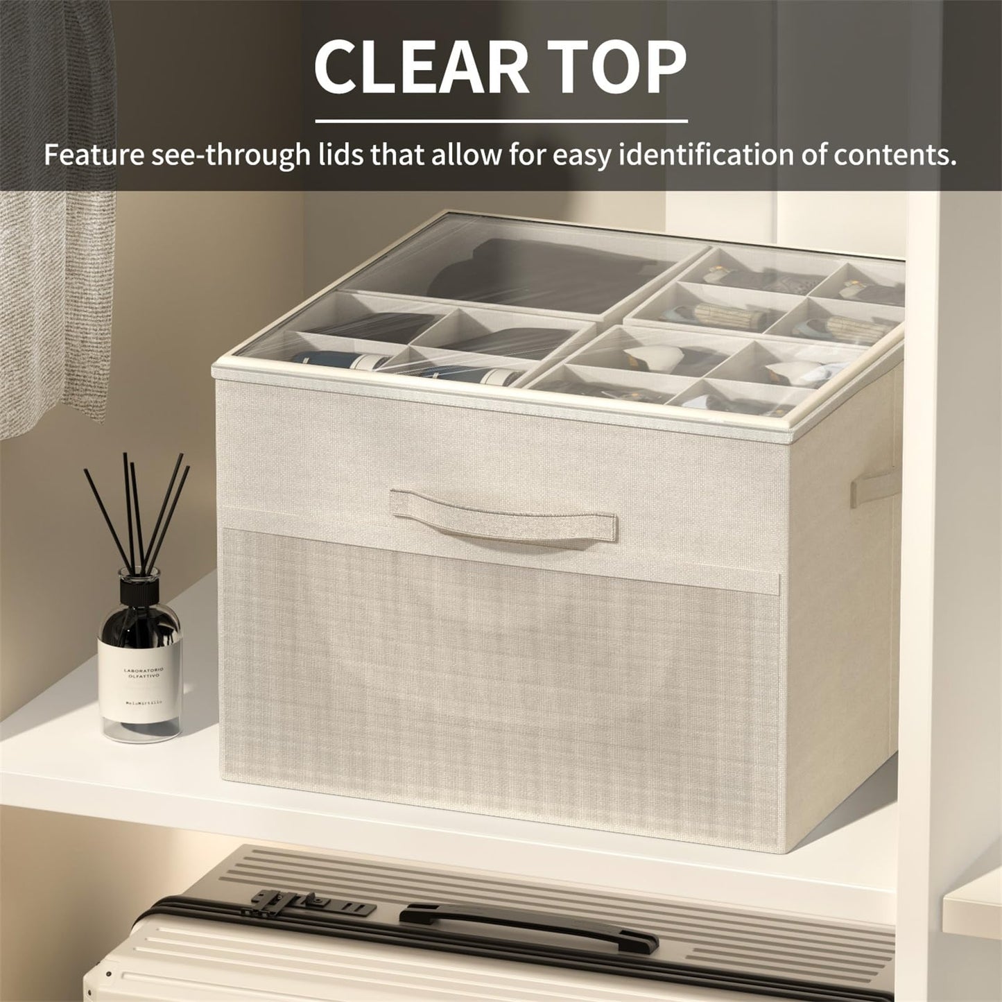 Shoe Organizer for Closet, Foldable Shoe Storage with Adjustable Dividers