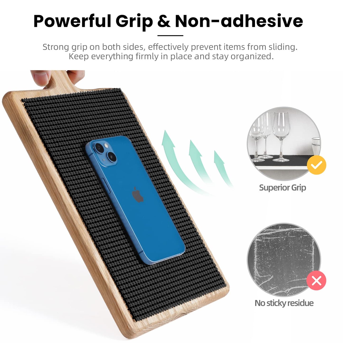 BAGAIL Non-Adhesive Shelf Liner, Thick Strong Grip Drawer Liners for Kitchen Cabinets, Heavy-Duty