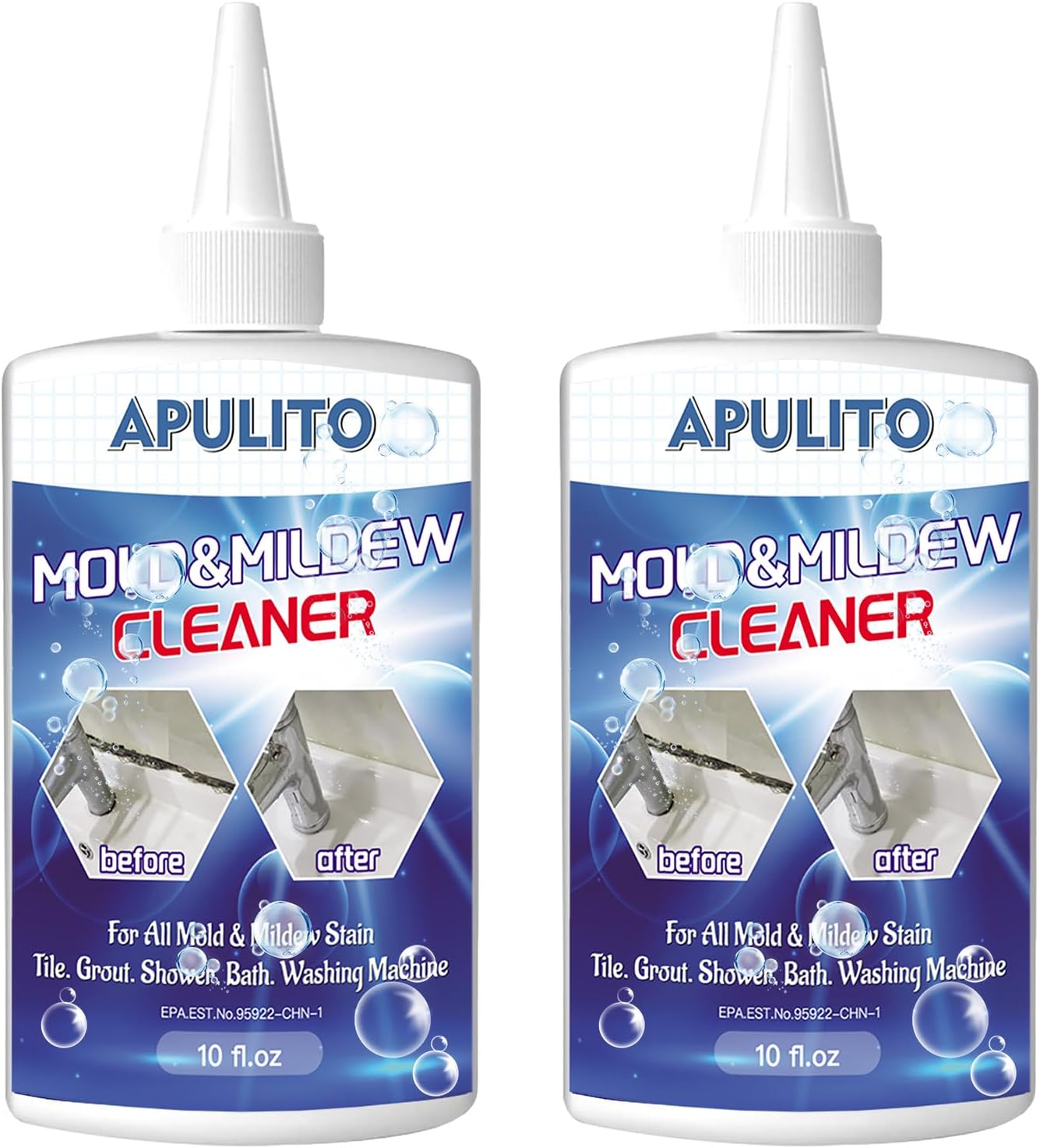 APULITO Household Cleaner Gel for Bathroom Shower Tile Tub Sink Cleaning Solution 10 Fl Oz (Pack of 2)
