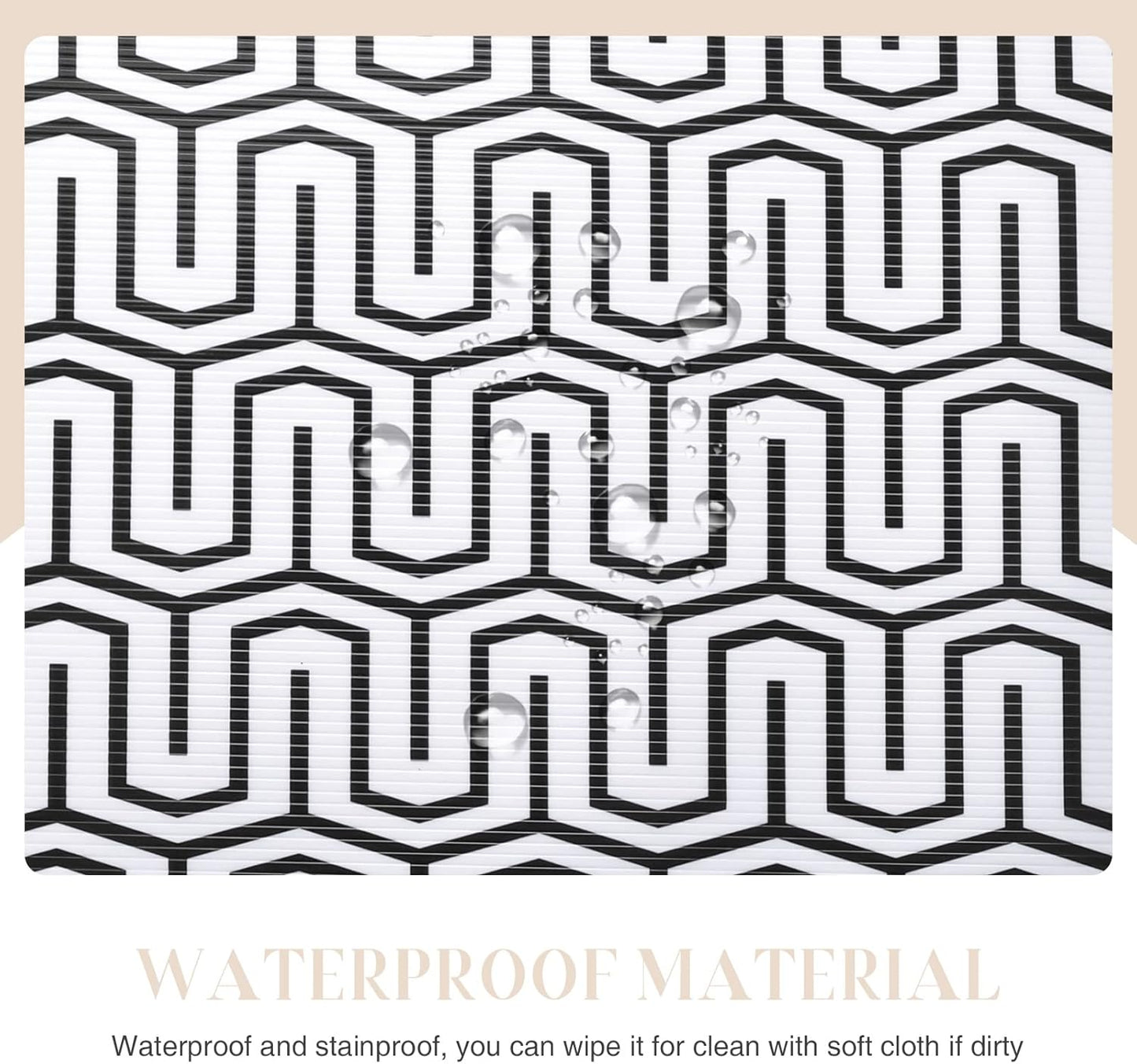 Glotoch Shelf Liner 17.5" x30 ft- Non Adhesive Refrigerator, Kitchen, Drawer Liners, Waterproof and Durable Fridge Table Place Mats for Cupboard, Cabinet, Drawer Liner，White Labyrinth