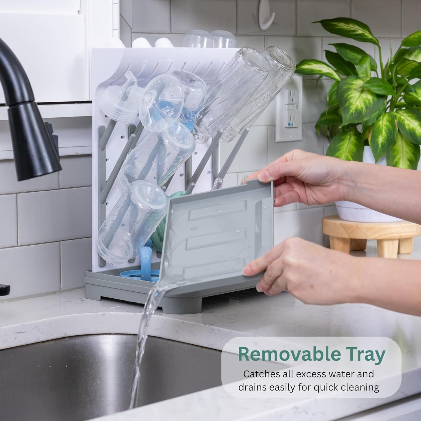 Baby Bottle Drying Rack – Large Vertical Bottle Dryer for 15 Bottles, Space-Saving Countertop Rack for Baby Bottles & Accessories, Compact Holder for Newborn Essentials