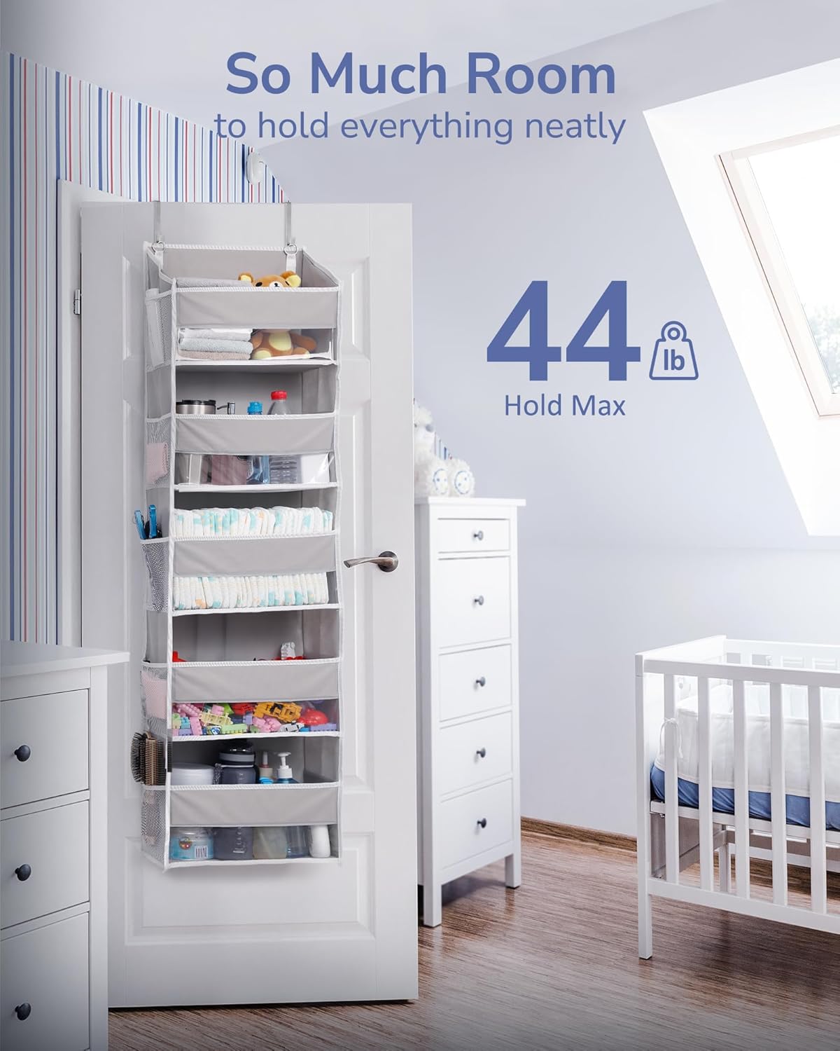 ULG 2 Pack 5-tier Over the Door Organizer Light Gray