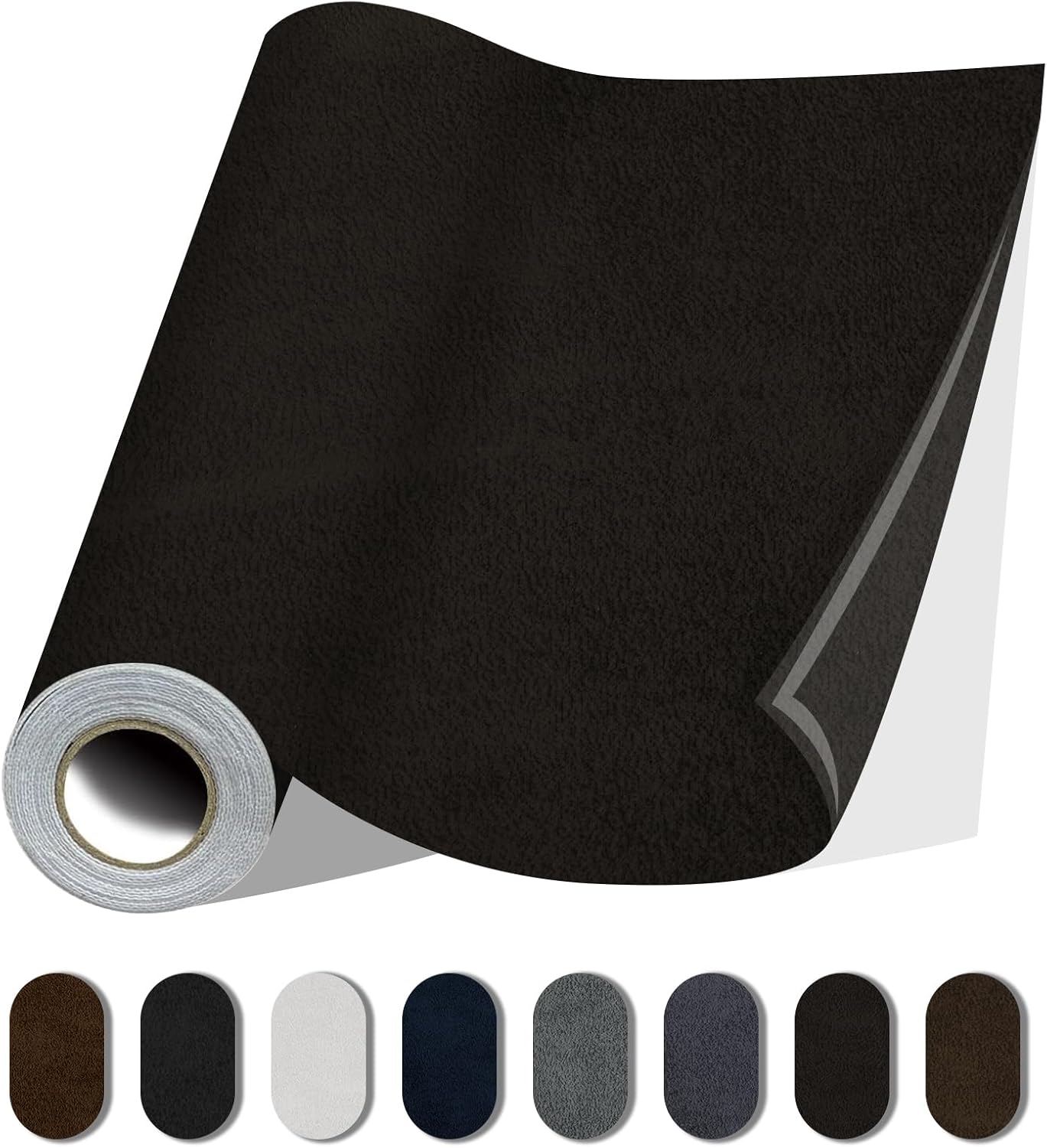 Fabric Repair Patches, 17X158 Inch Self-Adhesive Suede Patches Tape Durable, DIY Large Fabric Repair for Sofa, Couches, Furniture, Chair, Clothing （17X158 Inch, Coffee）