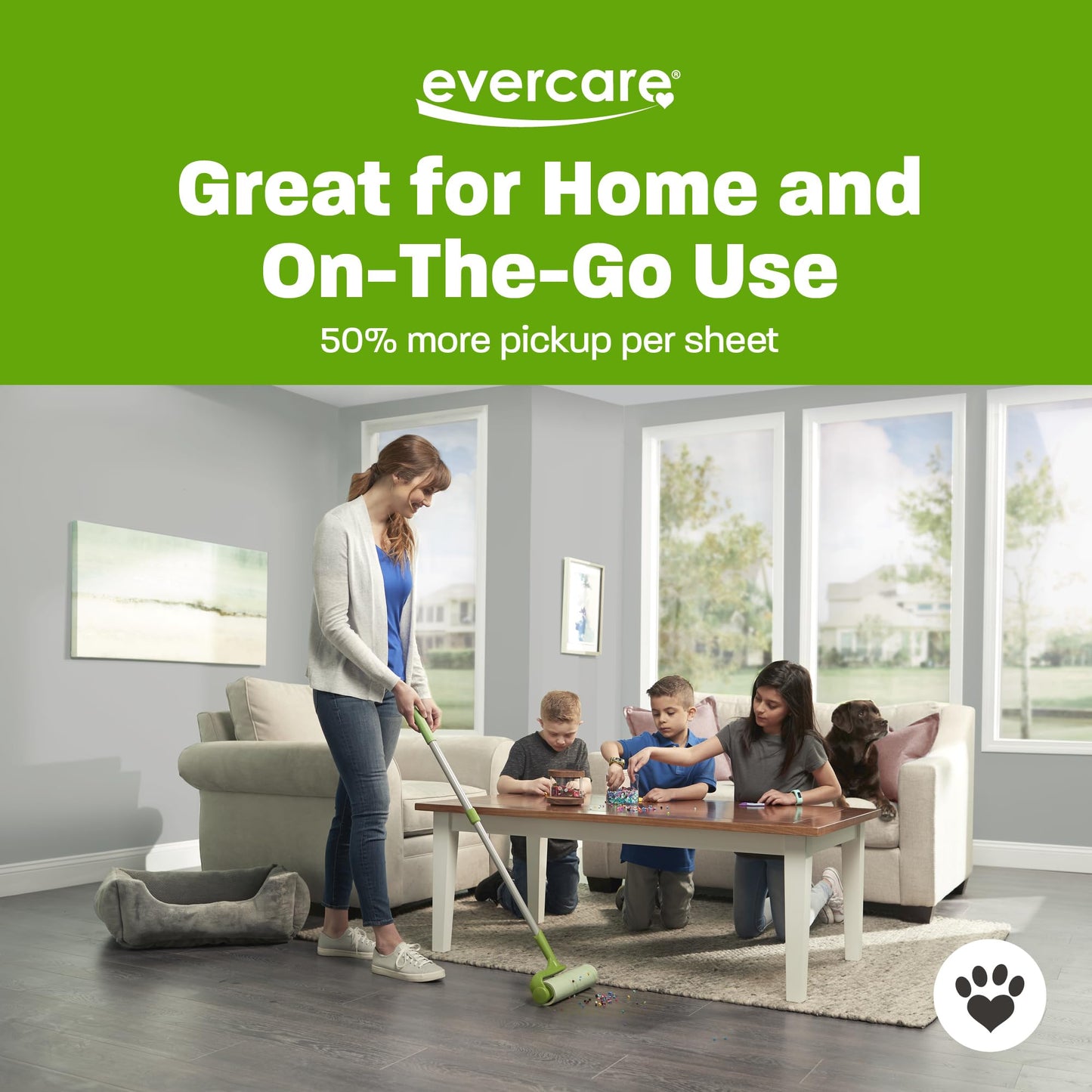 Evercare Pack of 3 All-Purpose Pet Mega Oversized Lint Roller Refills, 50 Sheets Each