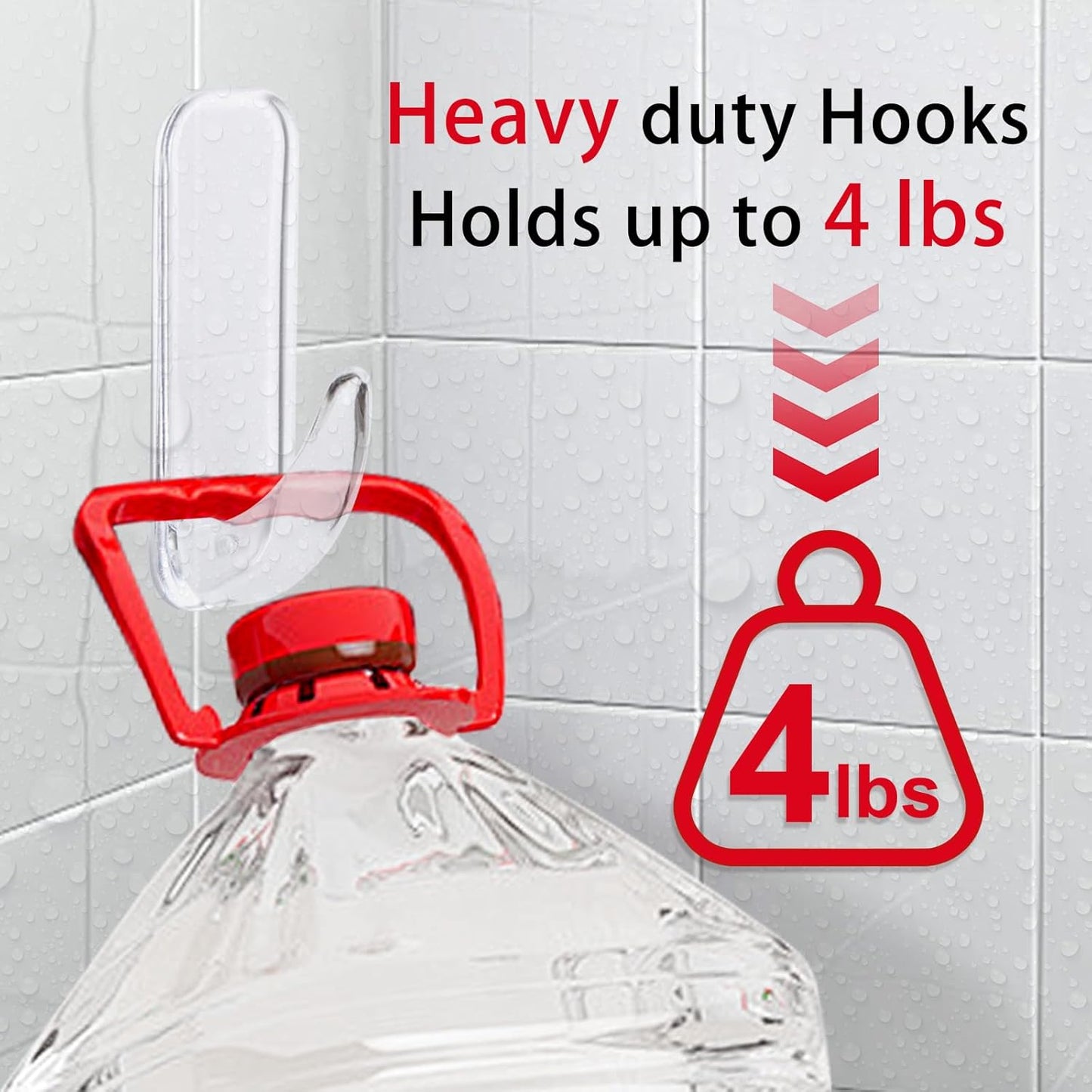 Wall Hooks for Hanging Heavy Duty, Medium 22 Self Adhesive Wall with 26 Strips no Damage, Transparent Sticky for Key, Shower,Towel, Coat, Door, Hat
