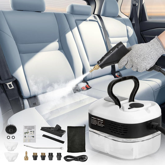 BEAMNOVA Steam Cleaner for Car Detailing 1.2L (41oz) Water Container Handheld Steamer for Cleaning Portable Steam Gun High Pressure Multipurpose Steam Machine, White